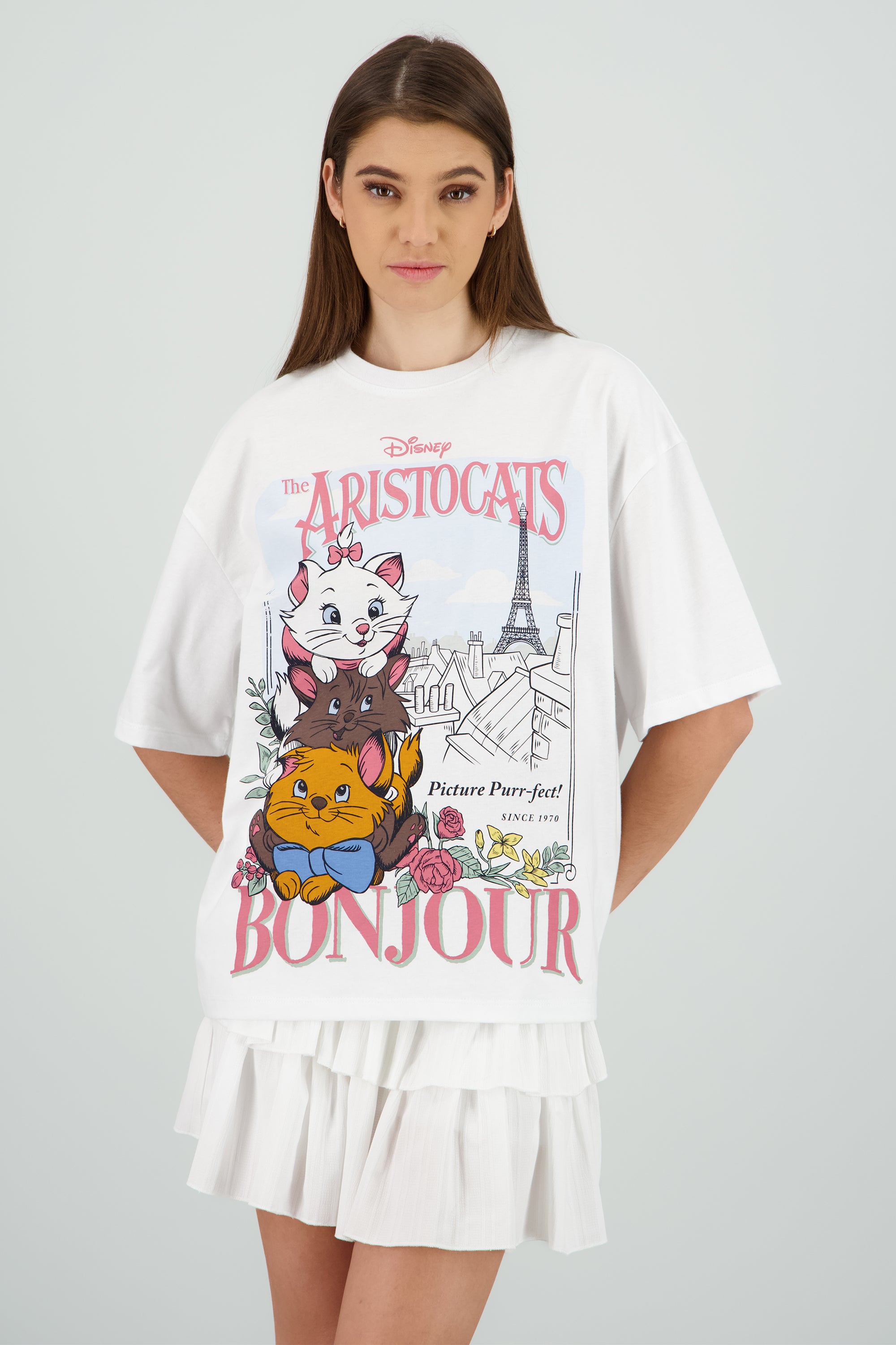 Playera aristogatos Bonjour BLANCO