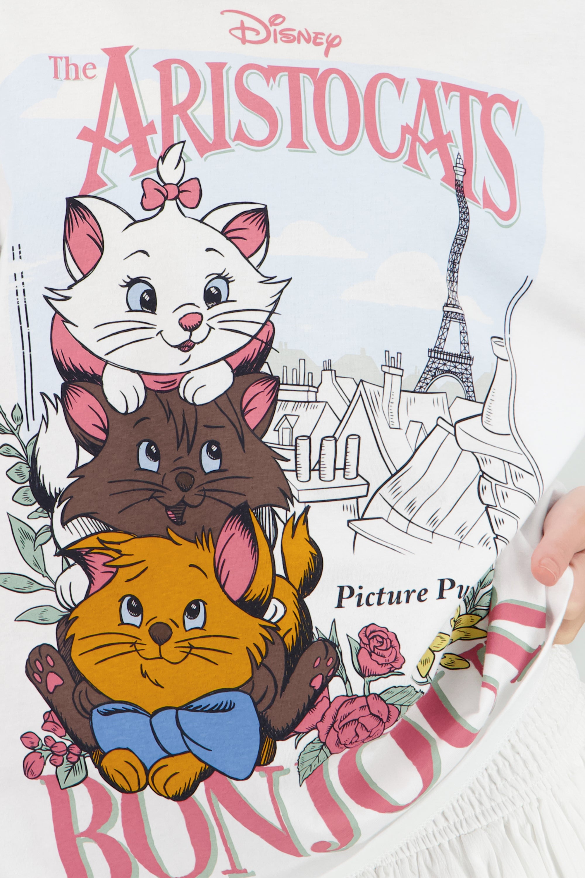 Playera aristogatos Bonjour BLANCO