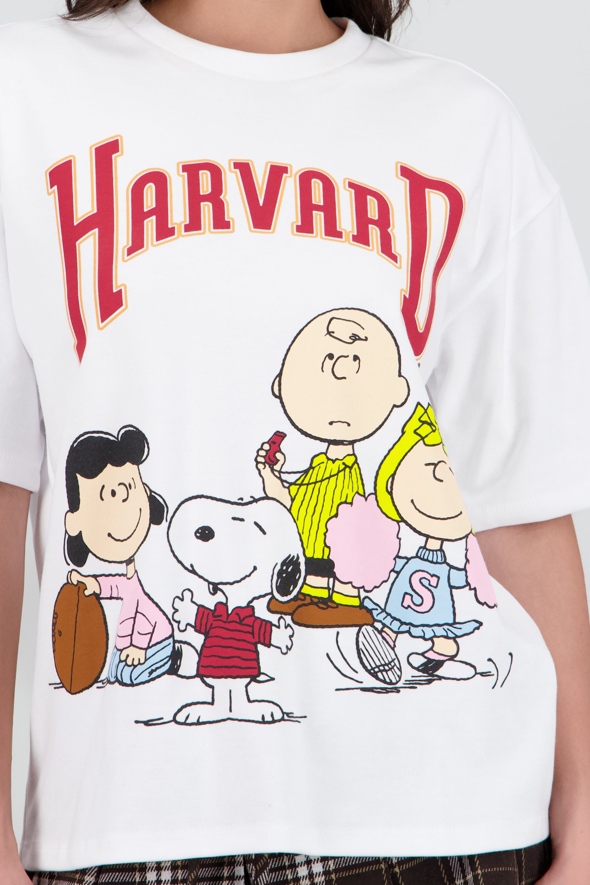 Playera Snoopy Harvard amigos BLANCO