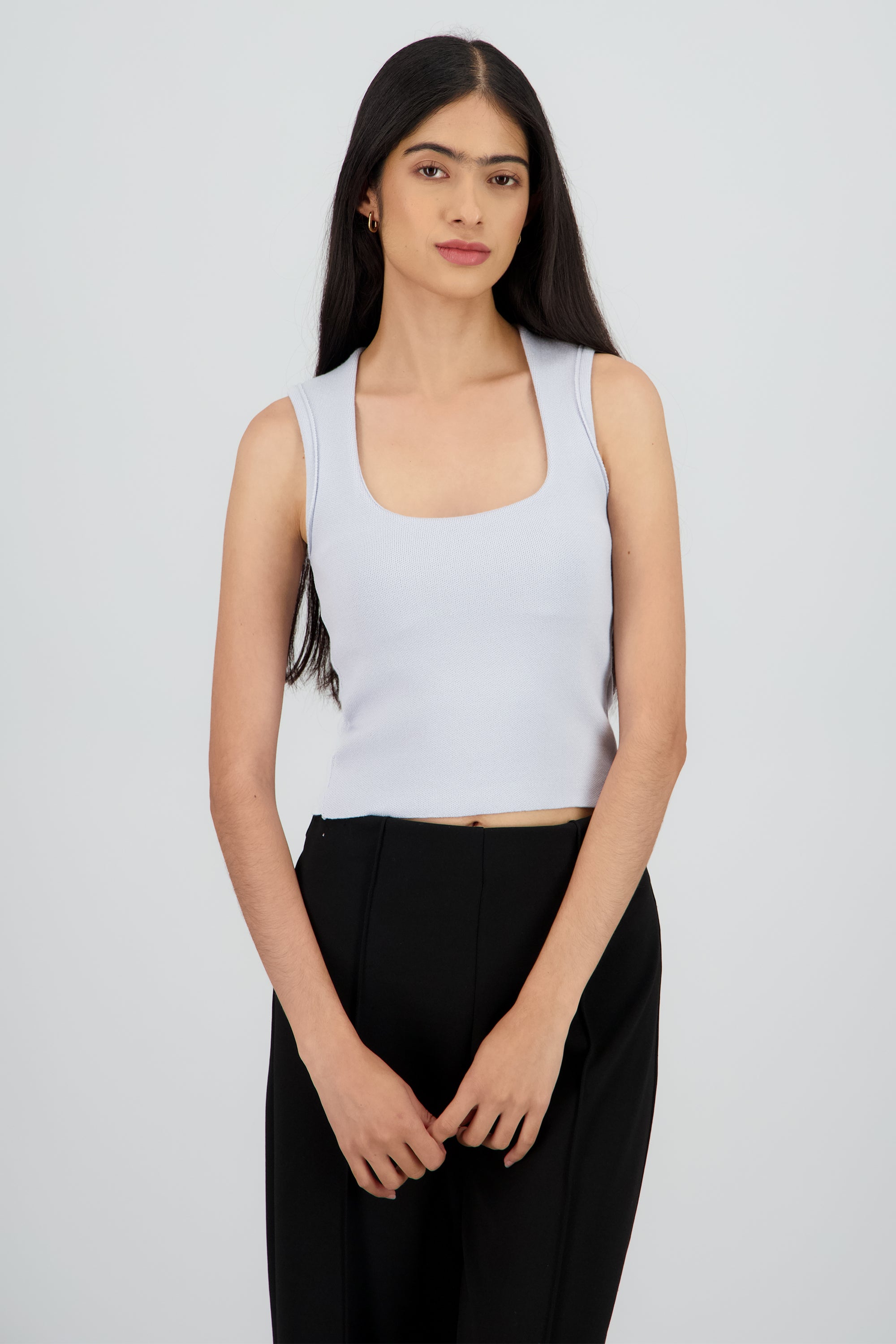 Top escote cuadrado tirante AZUL PASTEL