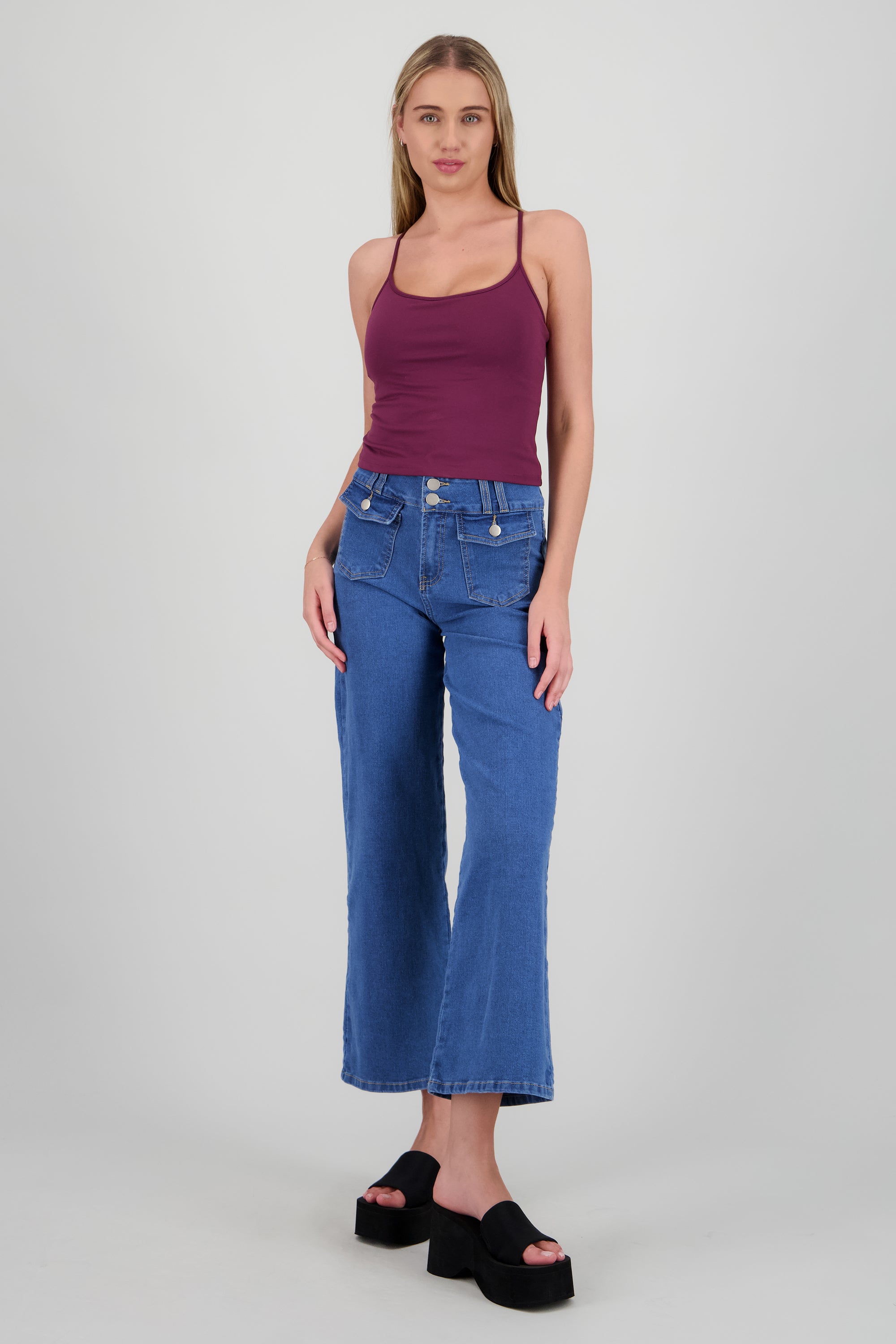 Sandalia plataforma tira NEGRO