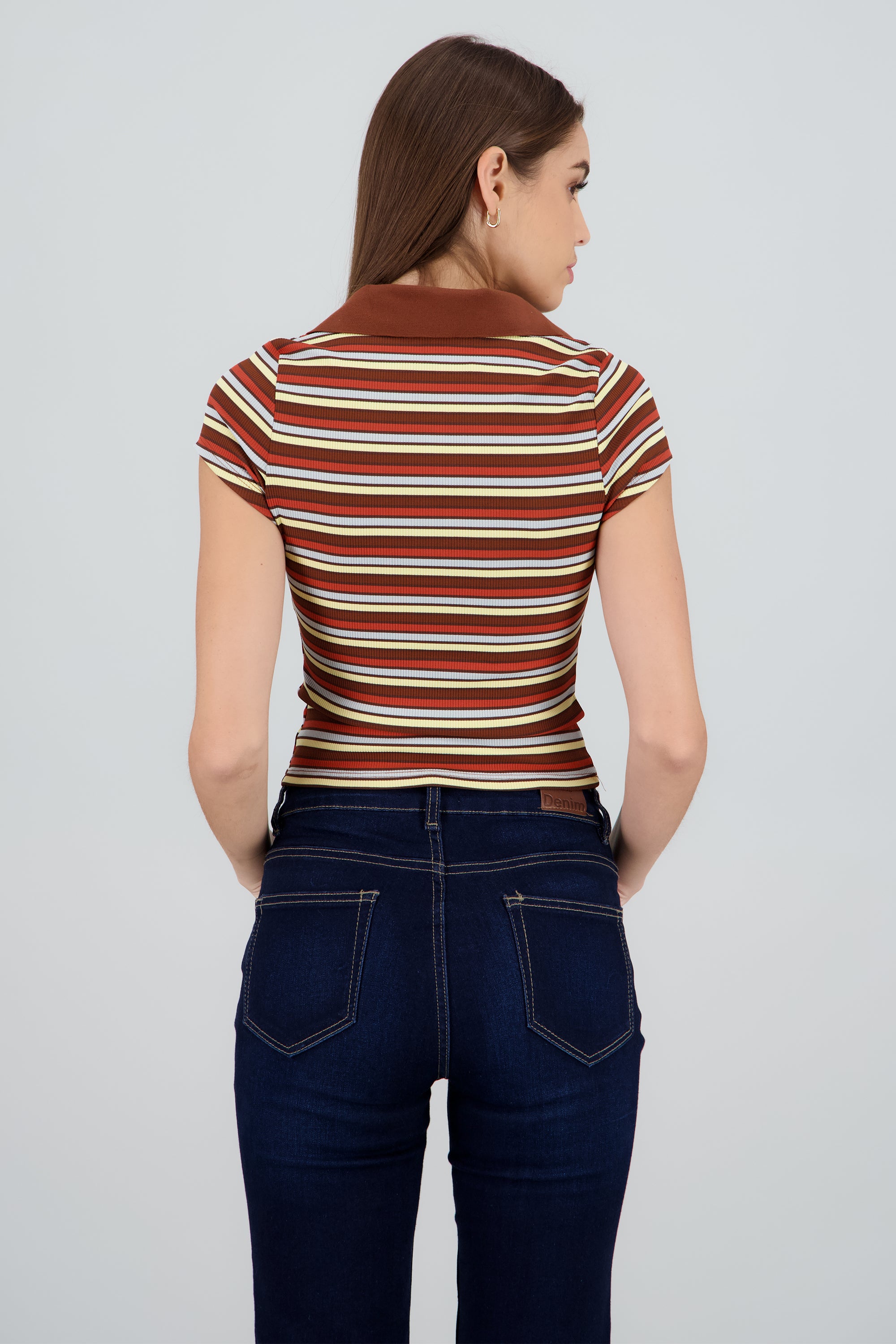 Top cuello polo manga corta rayas MULTICOLOR OTOÑAL