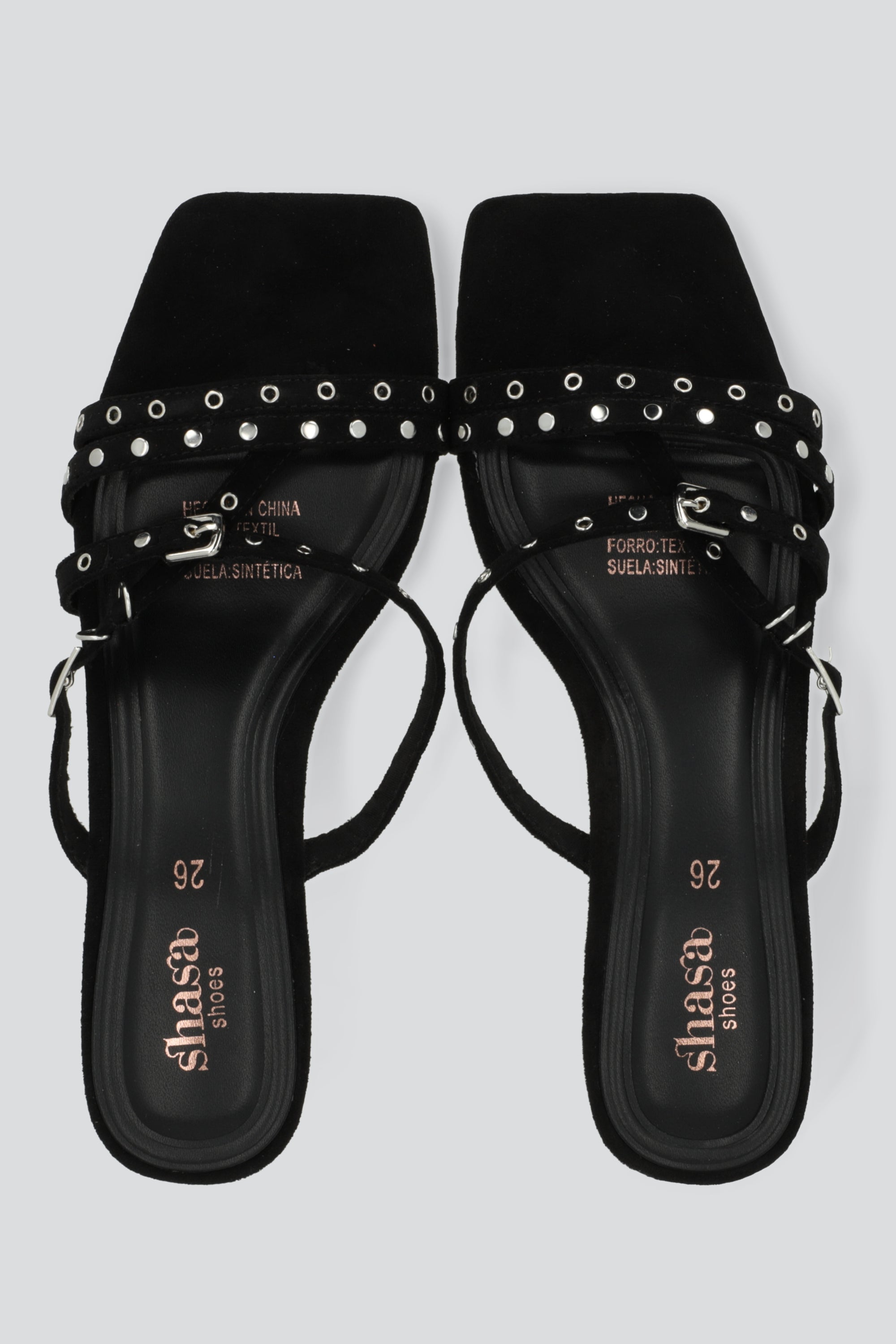 Tacon tiras studs kitten NEGRO