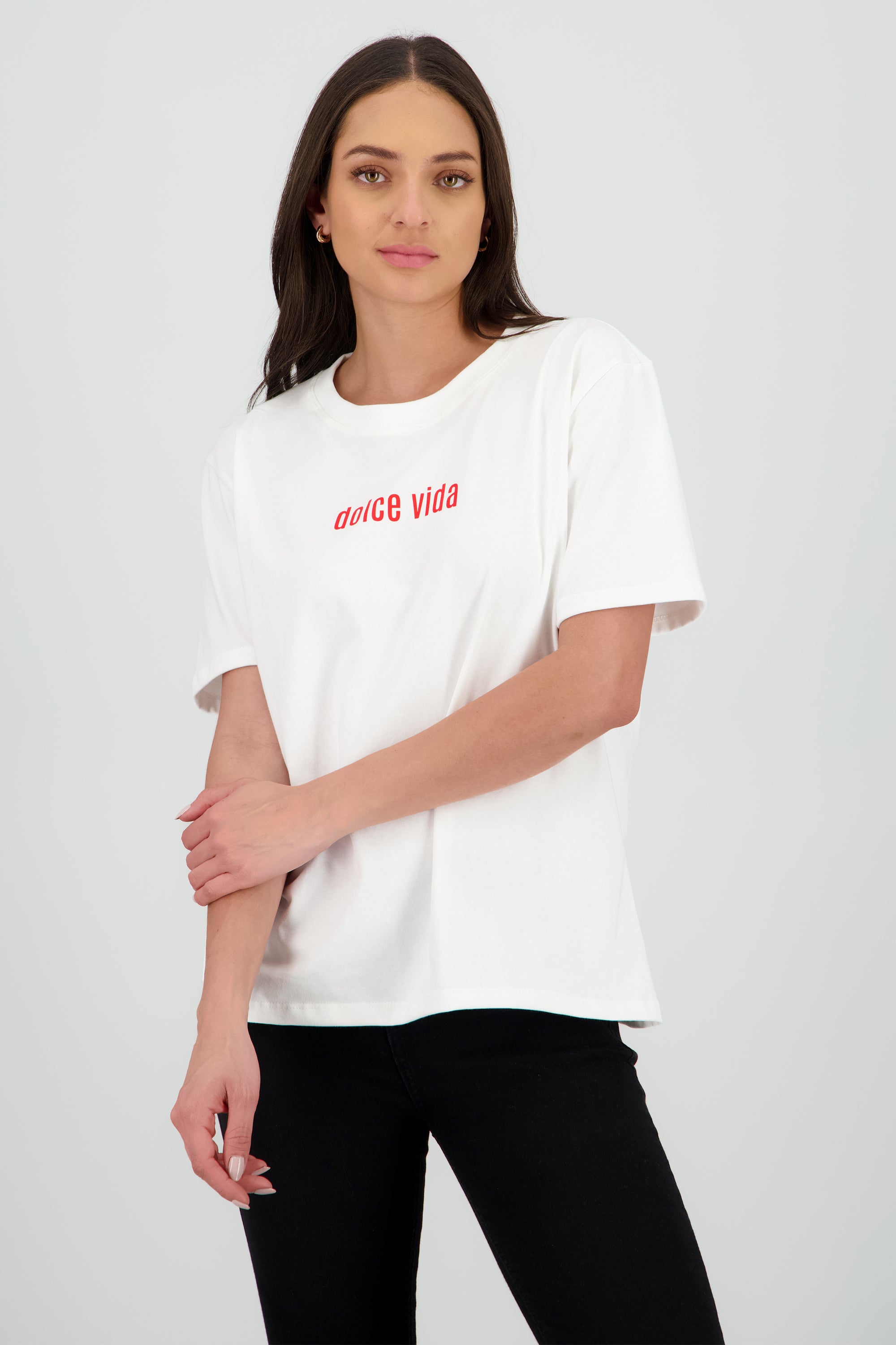 Playera manga corta estampado gelato BLANCO