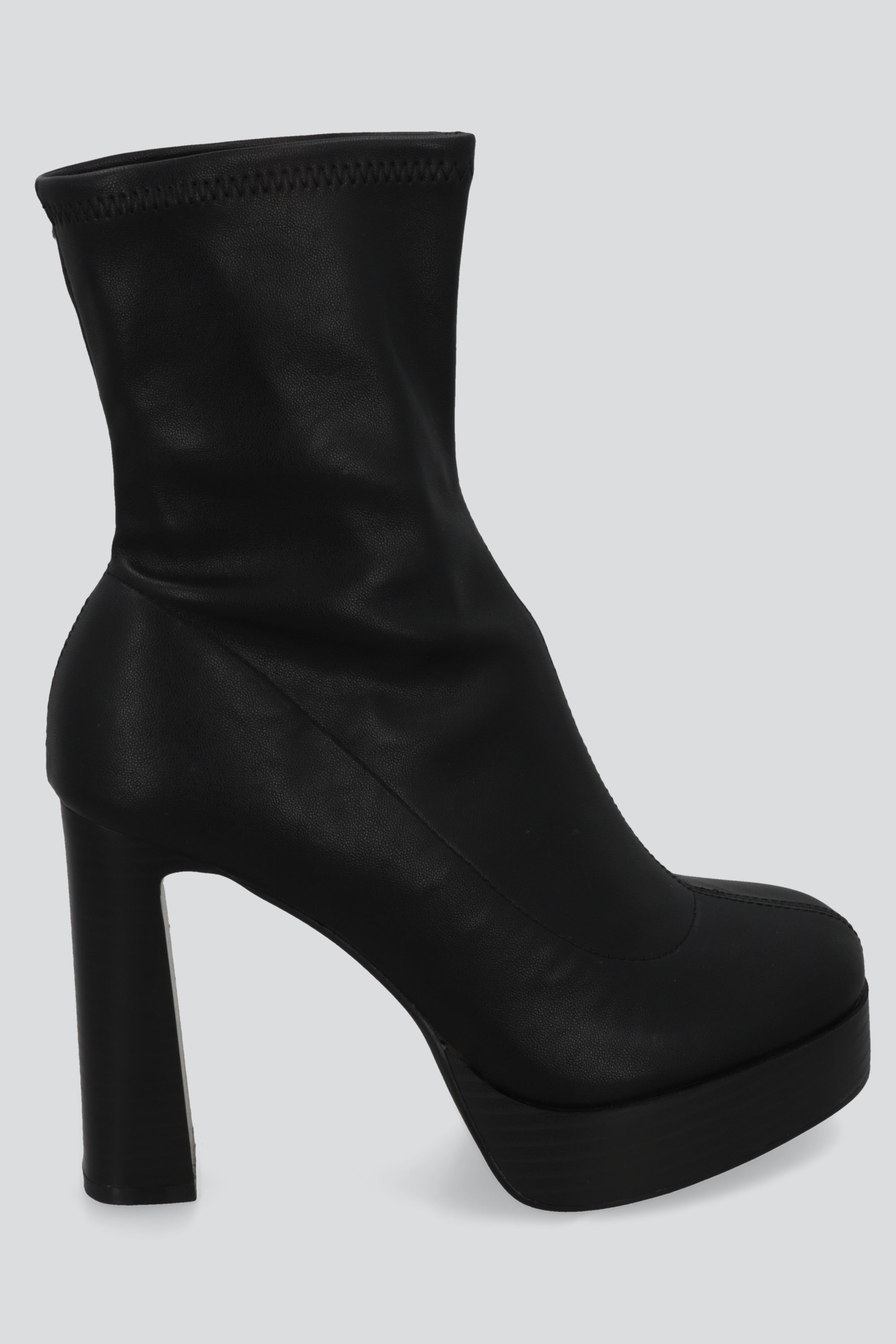 Botin plataforma calcetin NEGRO