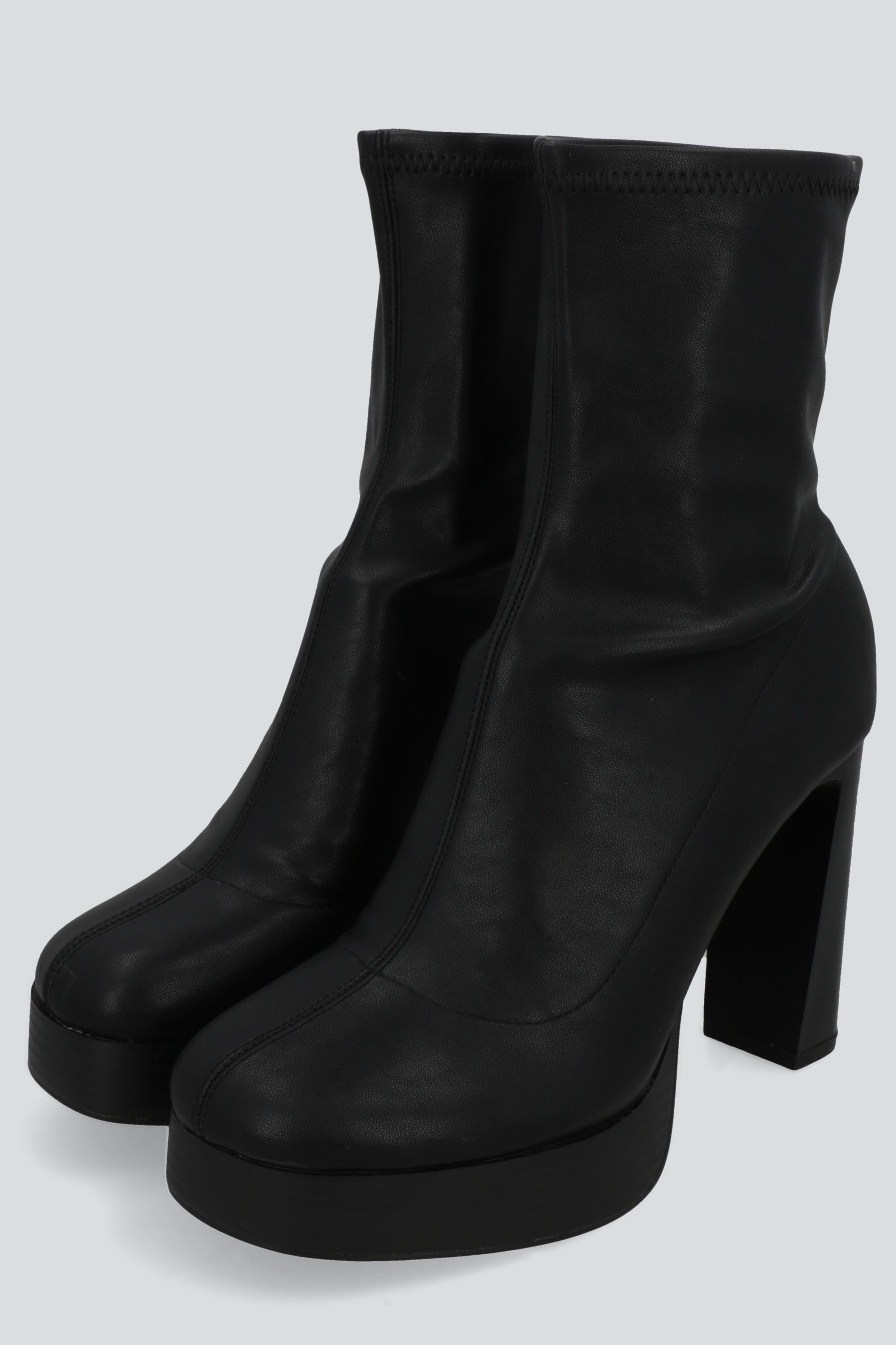 Botin plataforma calcetin NEGRO