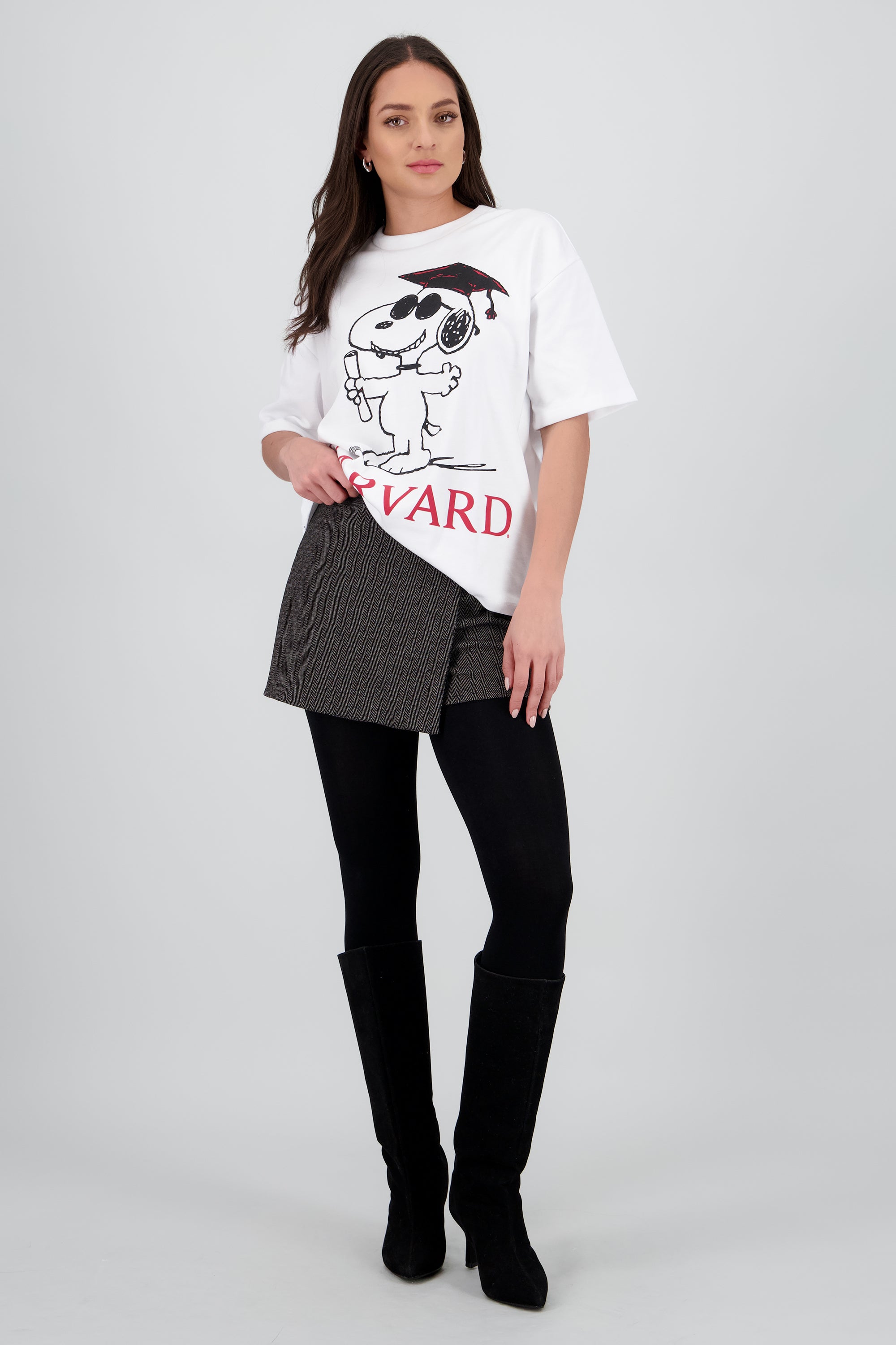 Playera Snoopy Harvard graduado BLANCO