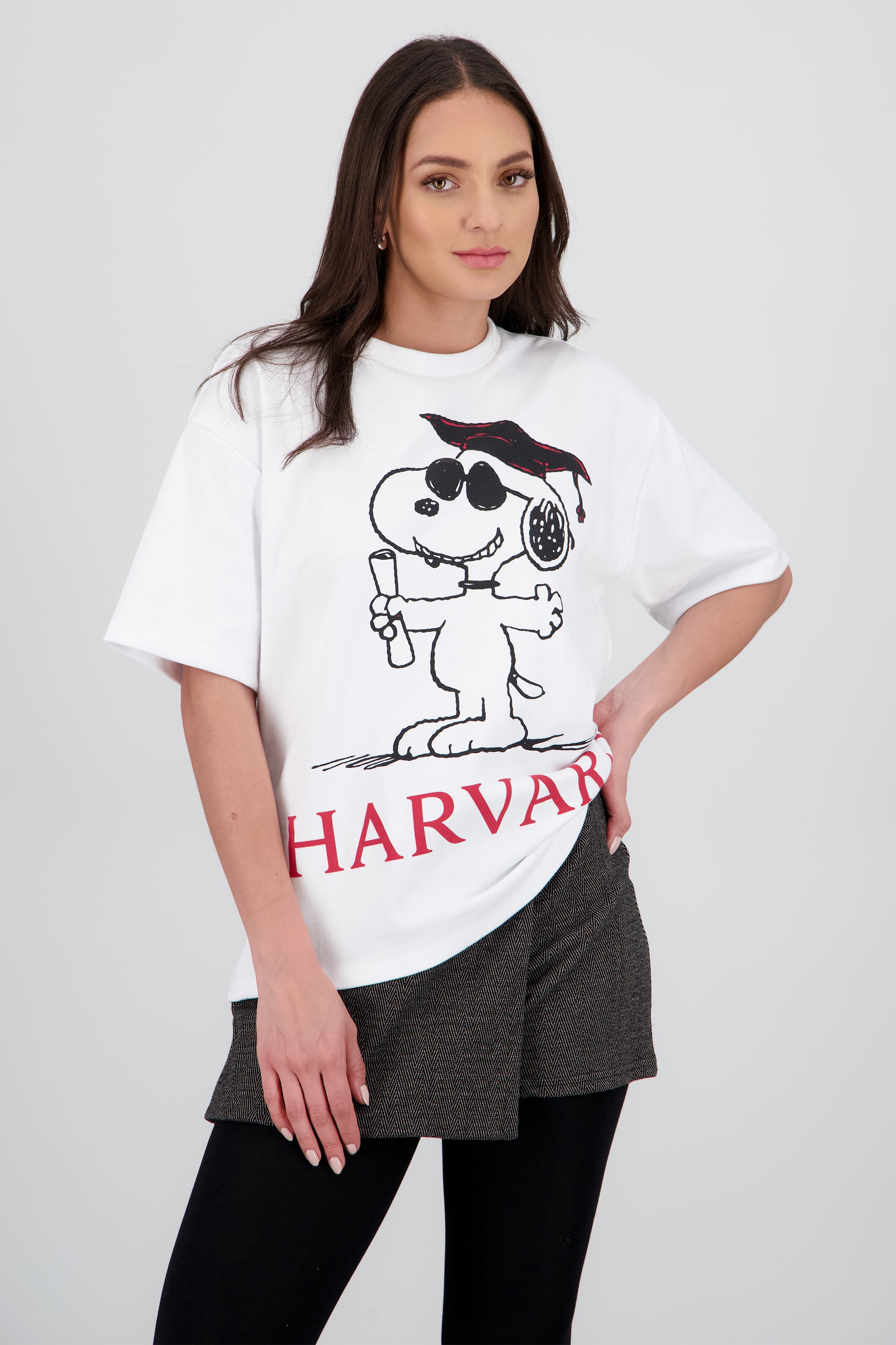 Playera Snoopy Harvard graduado BLANCO