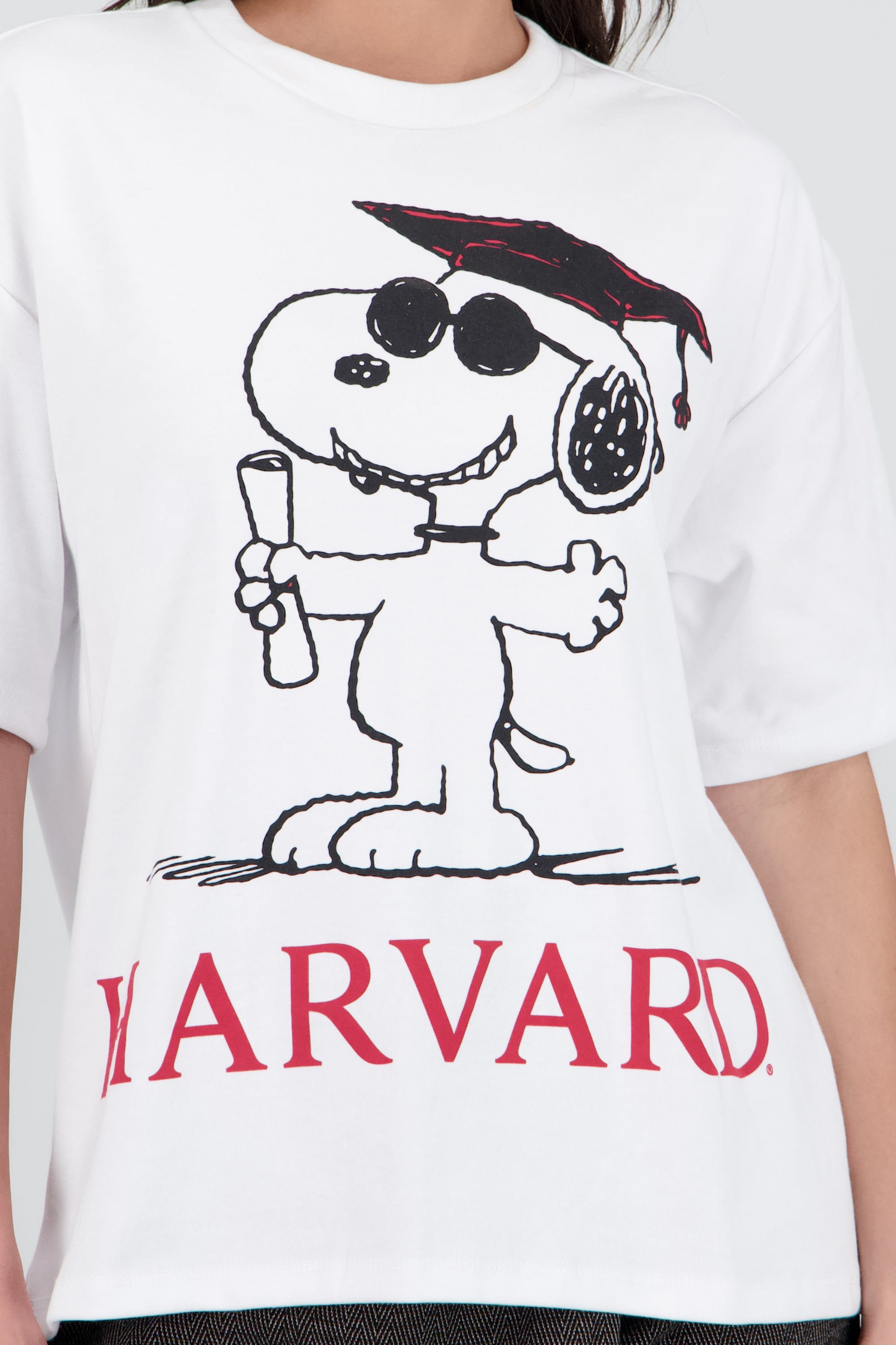 Playera Snoopy Harvard graduado BLANCO