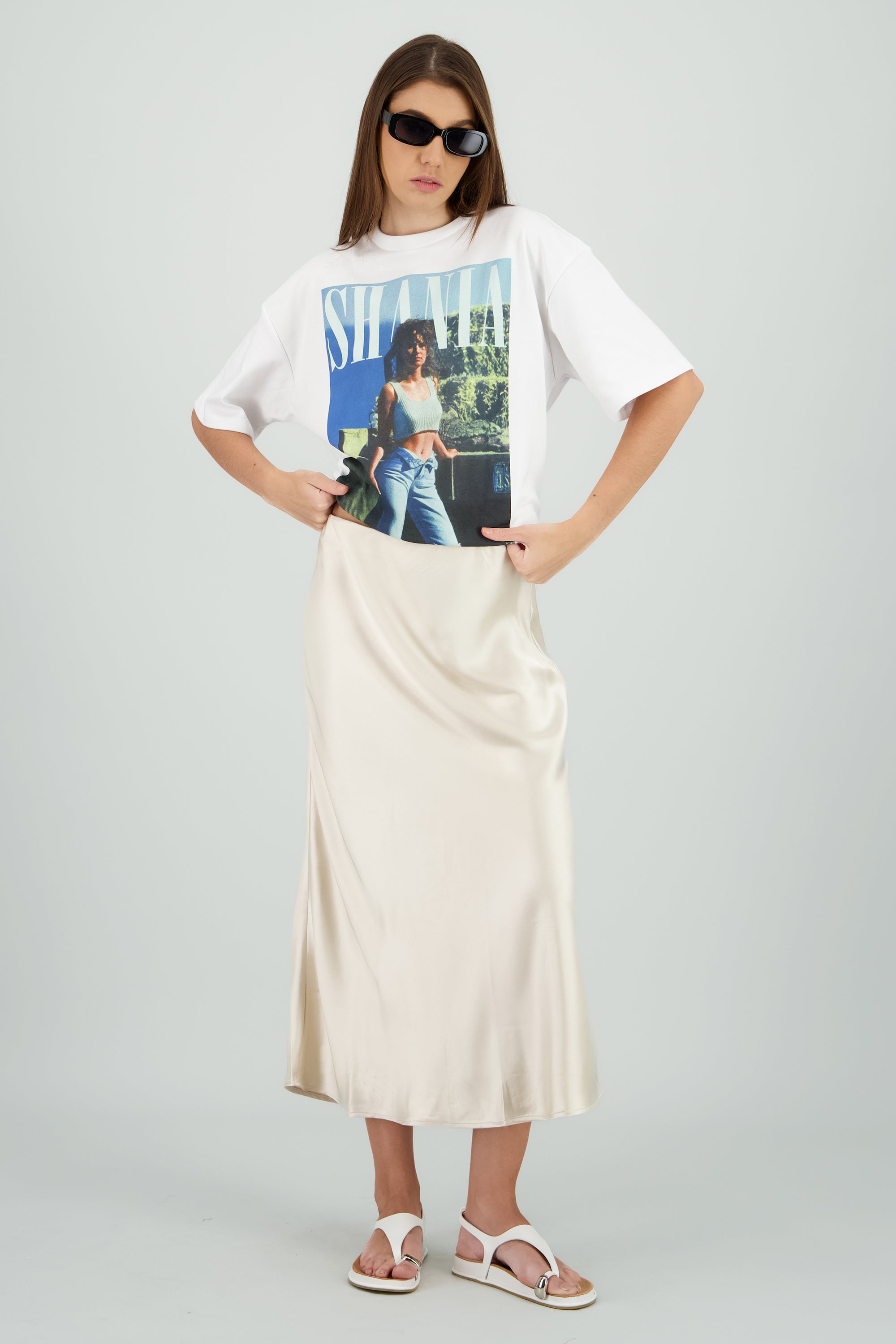 Playera Shania Twain portada BLANCO