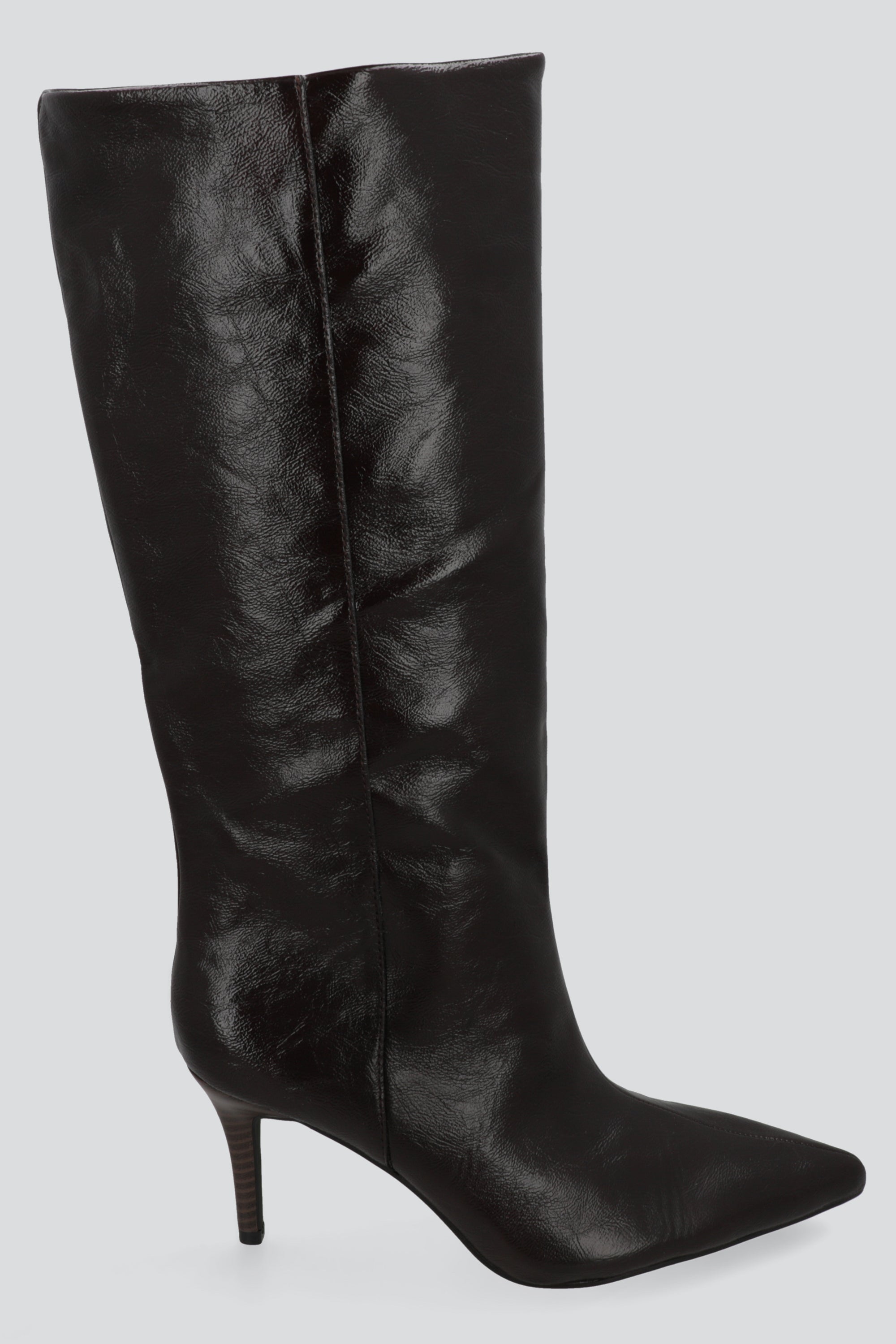 Bota alta pointy tacon kitten CIRUELA