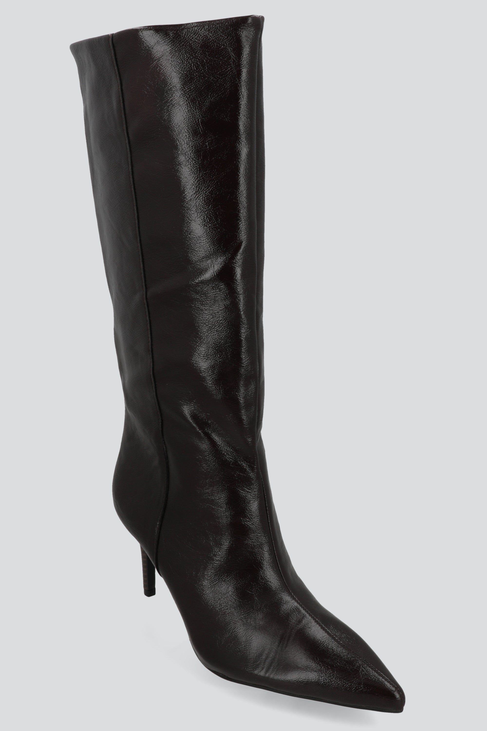 Bota alta pointy tacon kitten CIRUELA