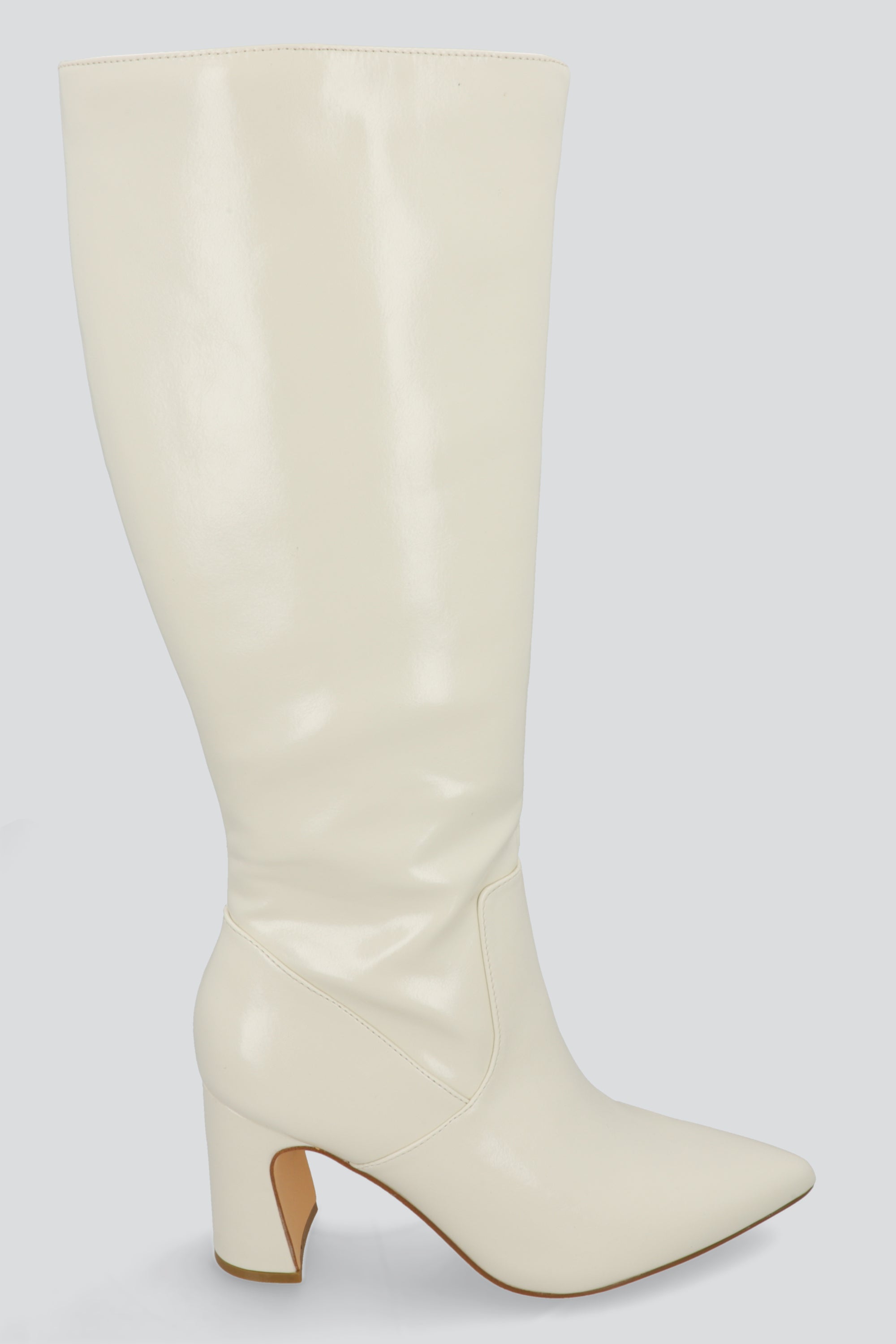 Bota alta pointy tacon grueso HUESO