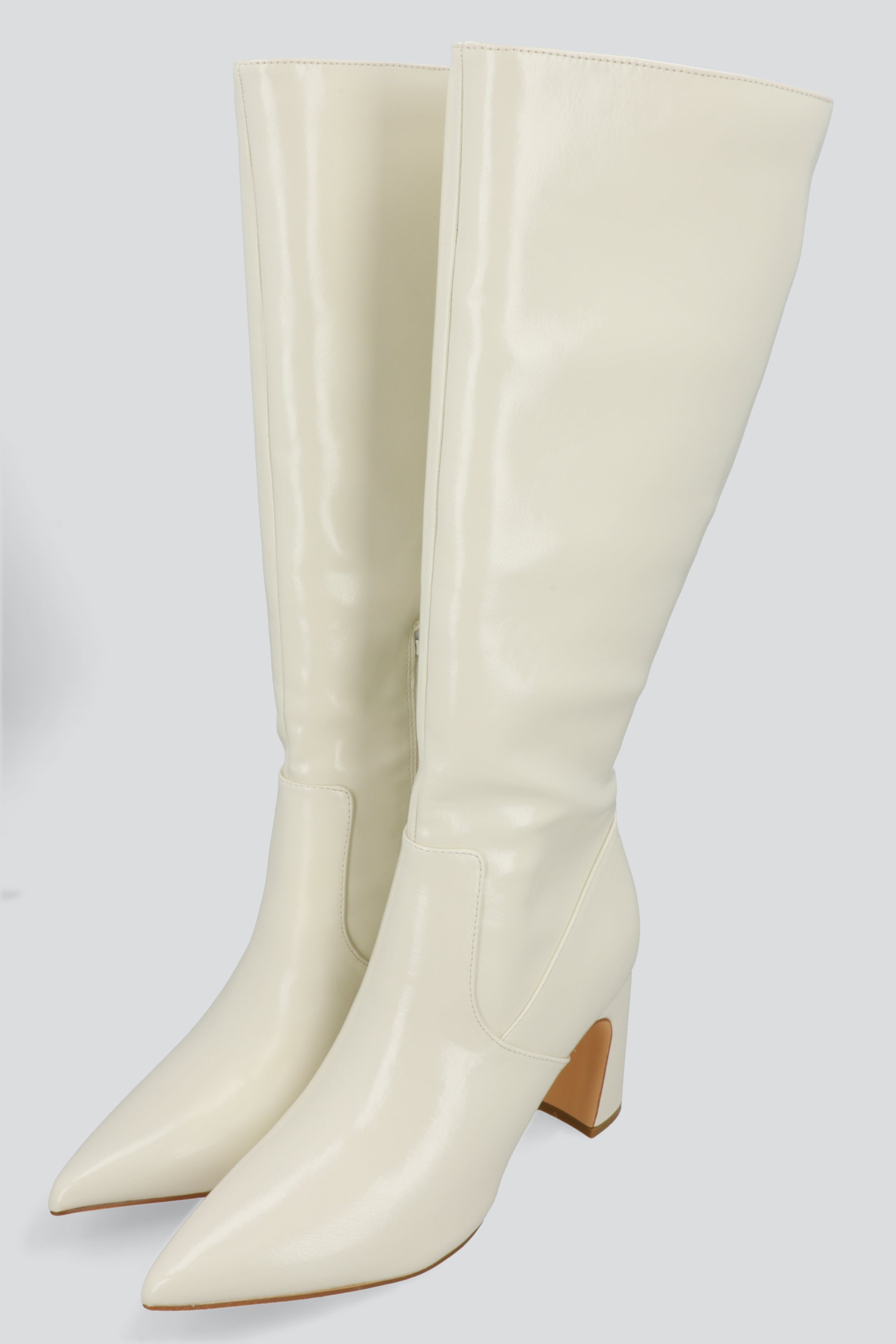 Bota alta pointy tacon grueso HUESO