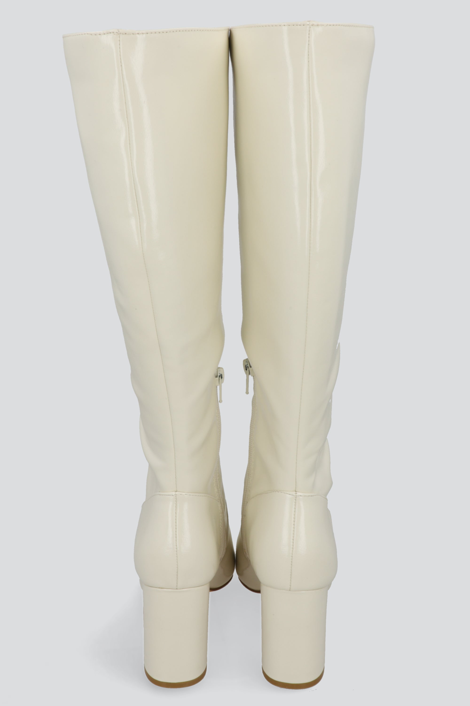 Bota alta pointy tacon grueso HUESO