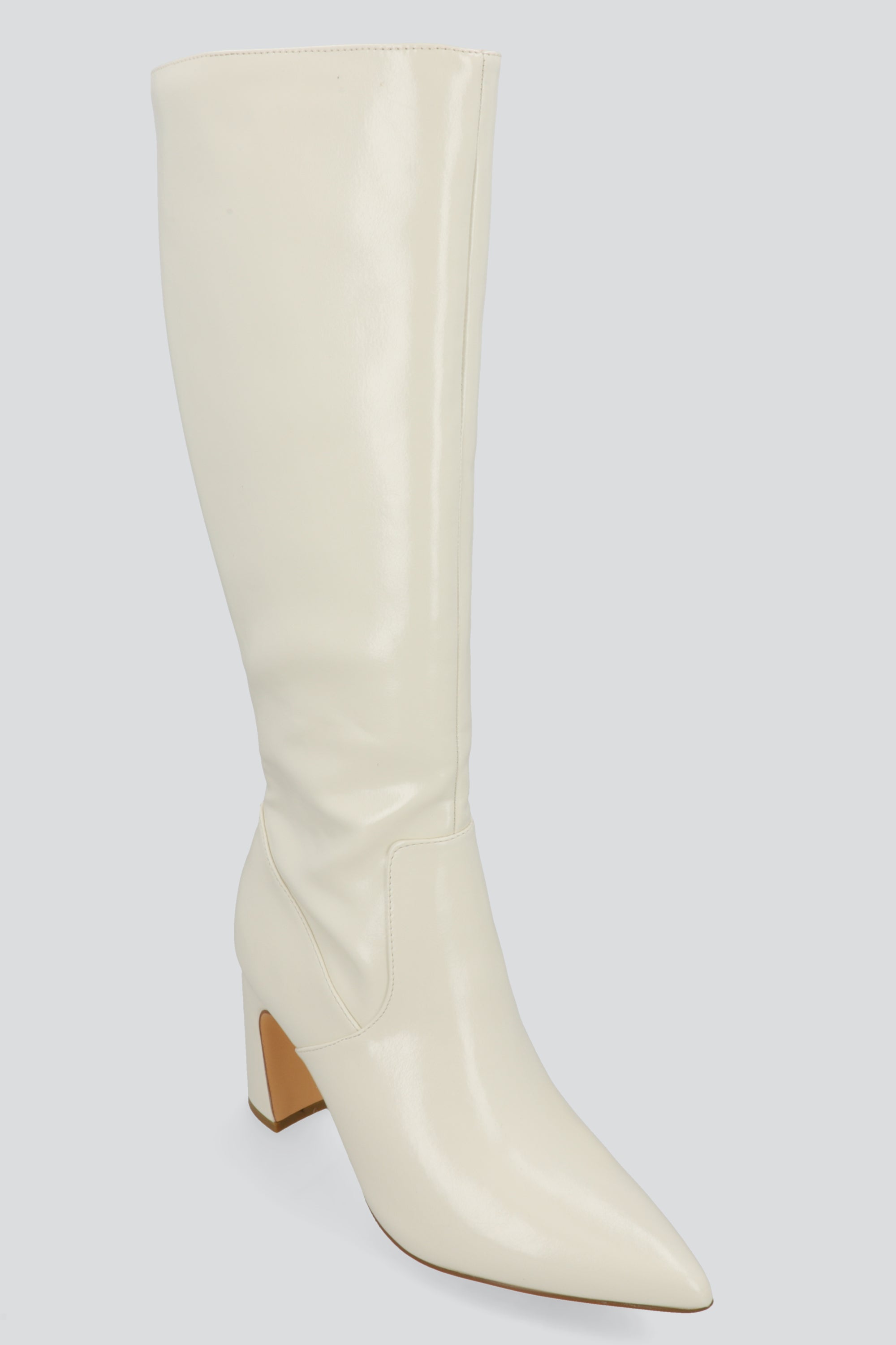 Bota alta pointy tacon grueso HUESO