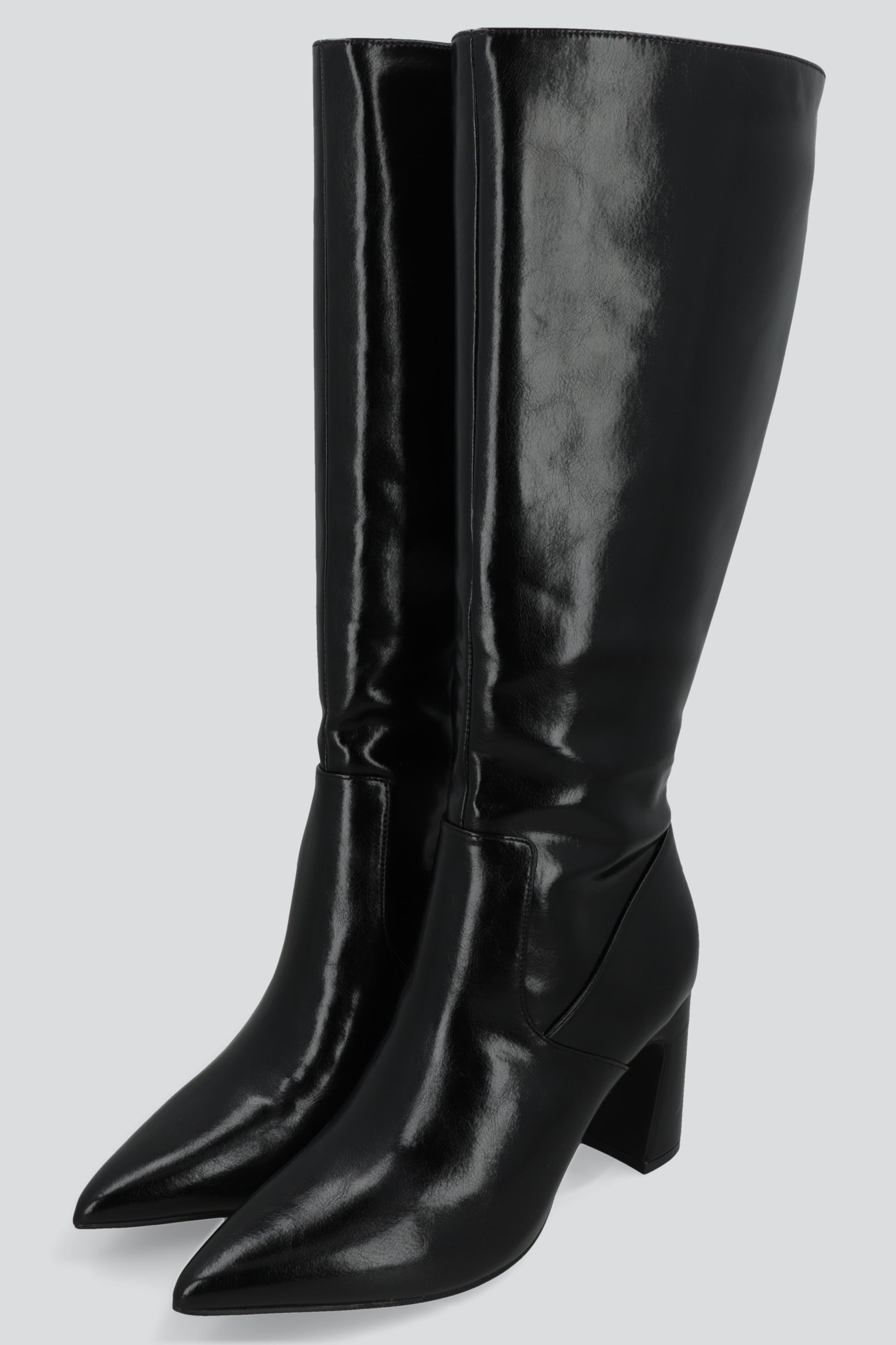 Bota alta pointy tacon grueso NEGRO