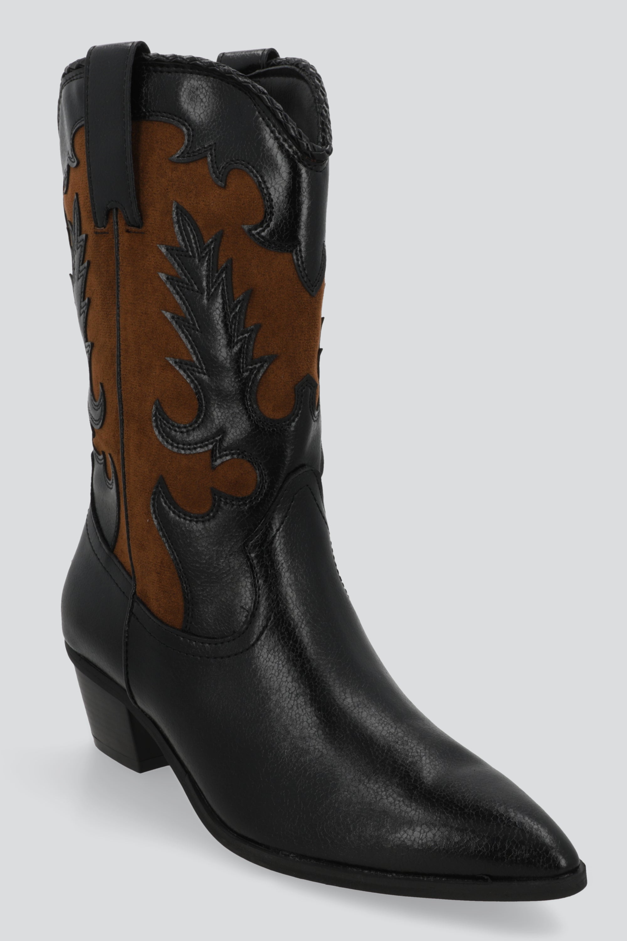 Bota vaquera pu y gamuza TAUPE