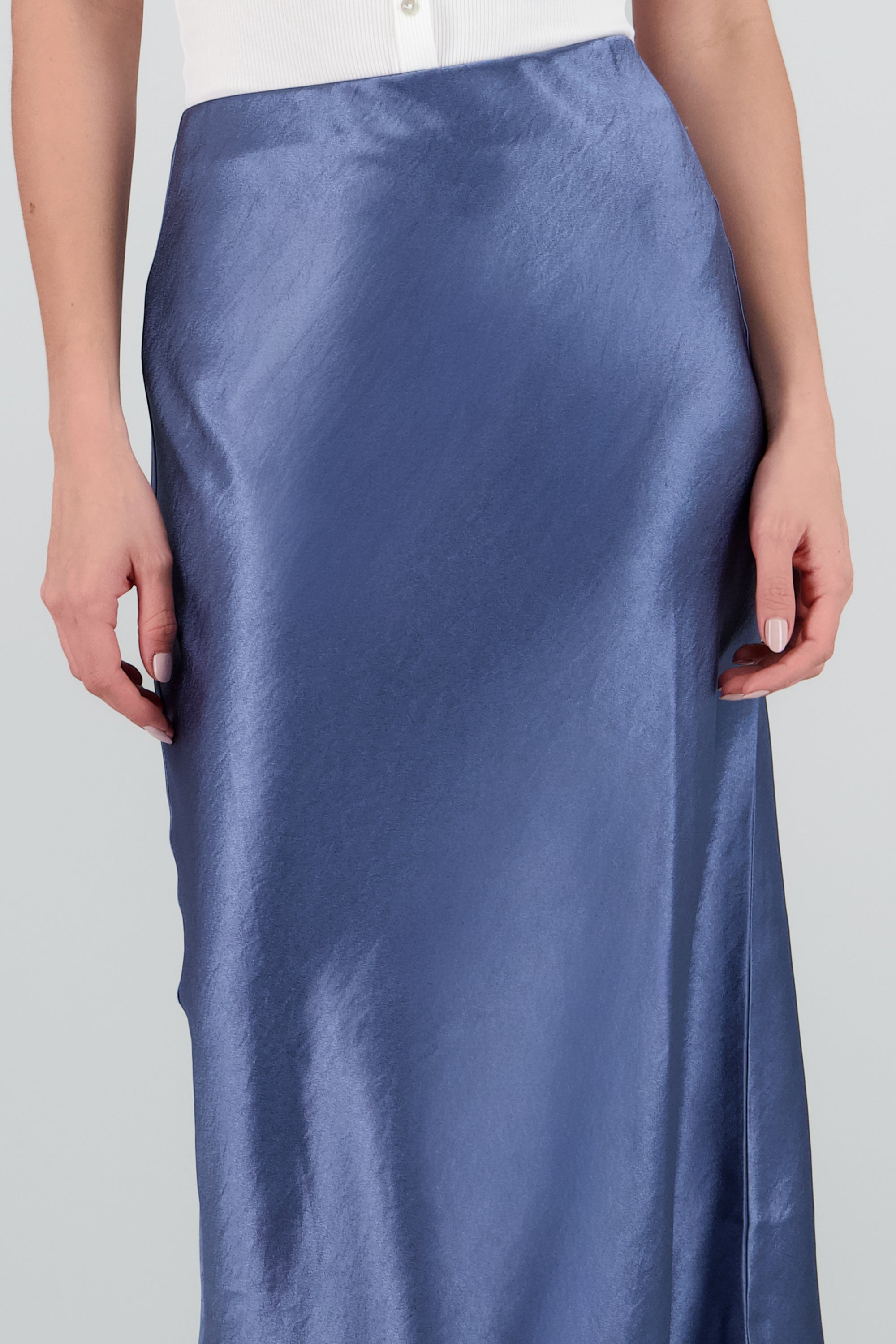 Falda satin midi efecto INDIGO