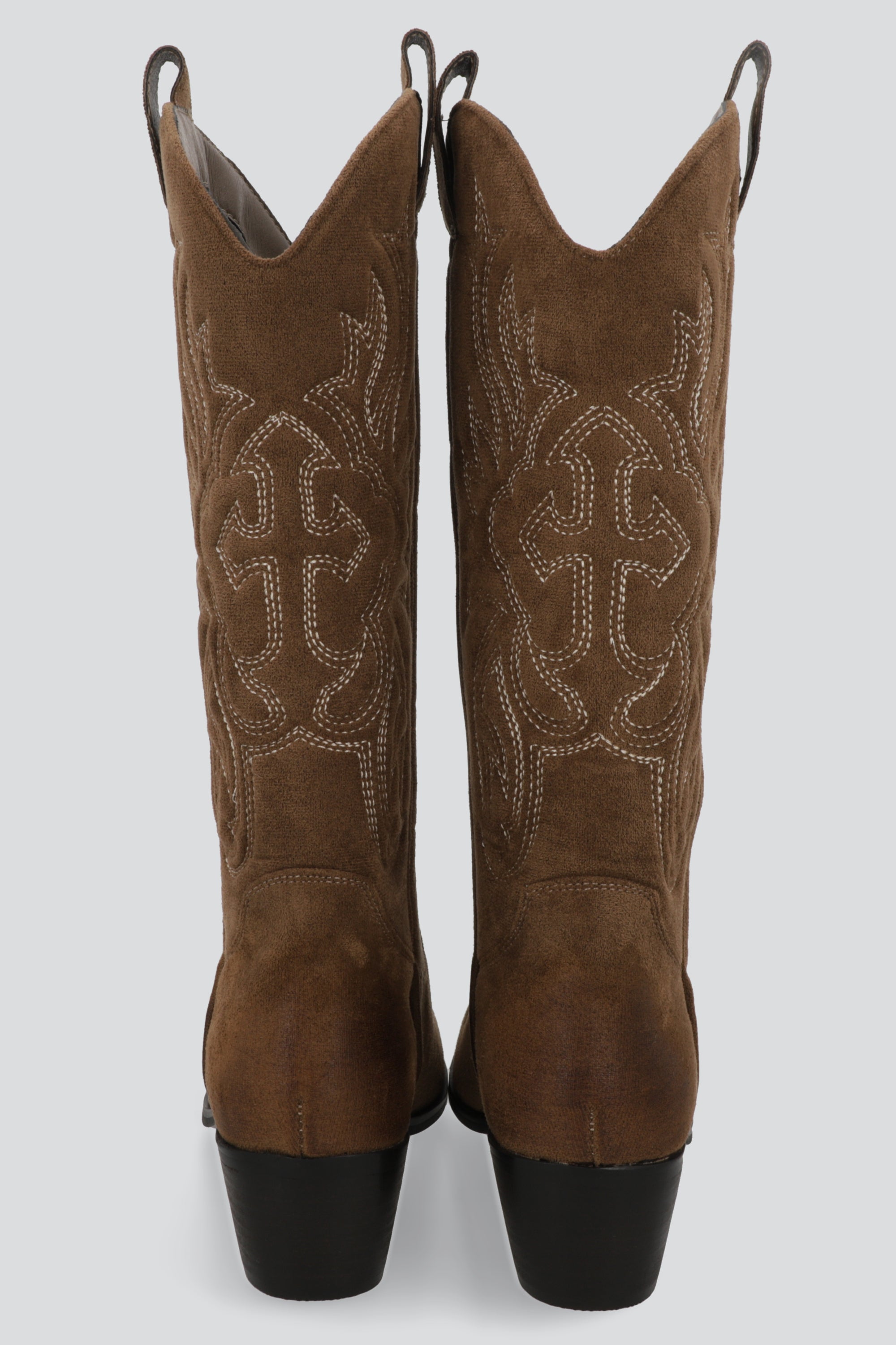 Bota vaquera alta punta desgastada CAFE