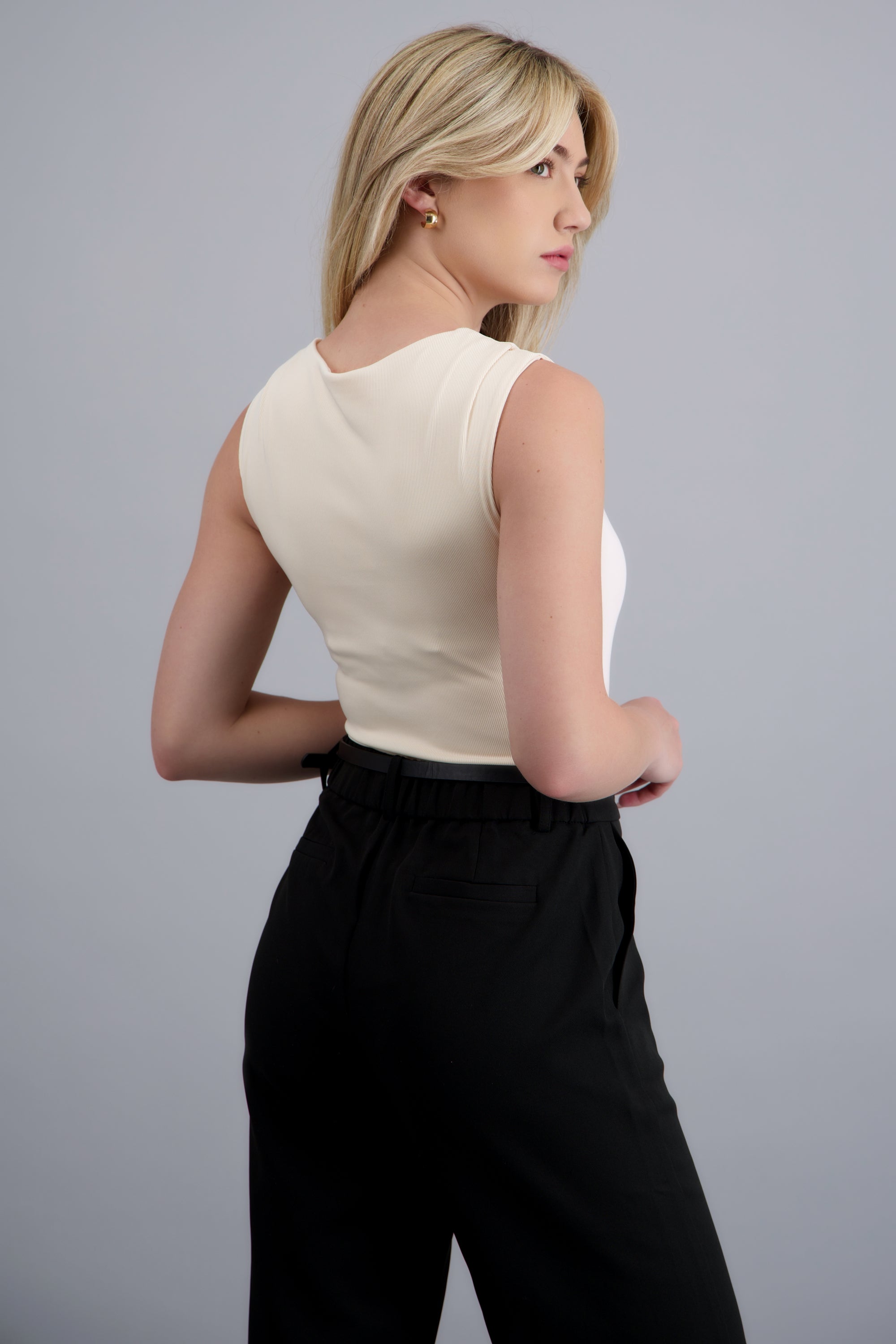Bodysuit rib escote cuadrado CREMA