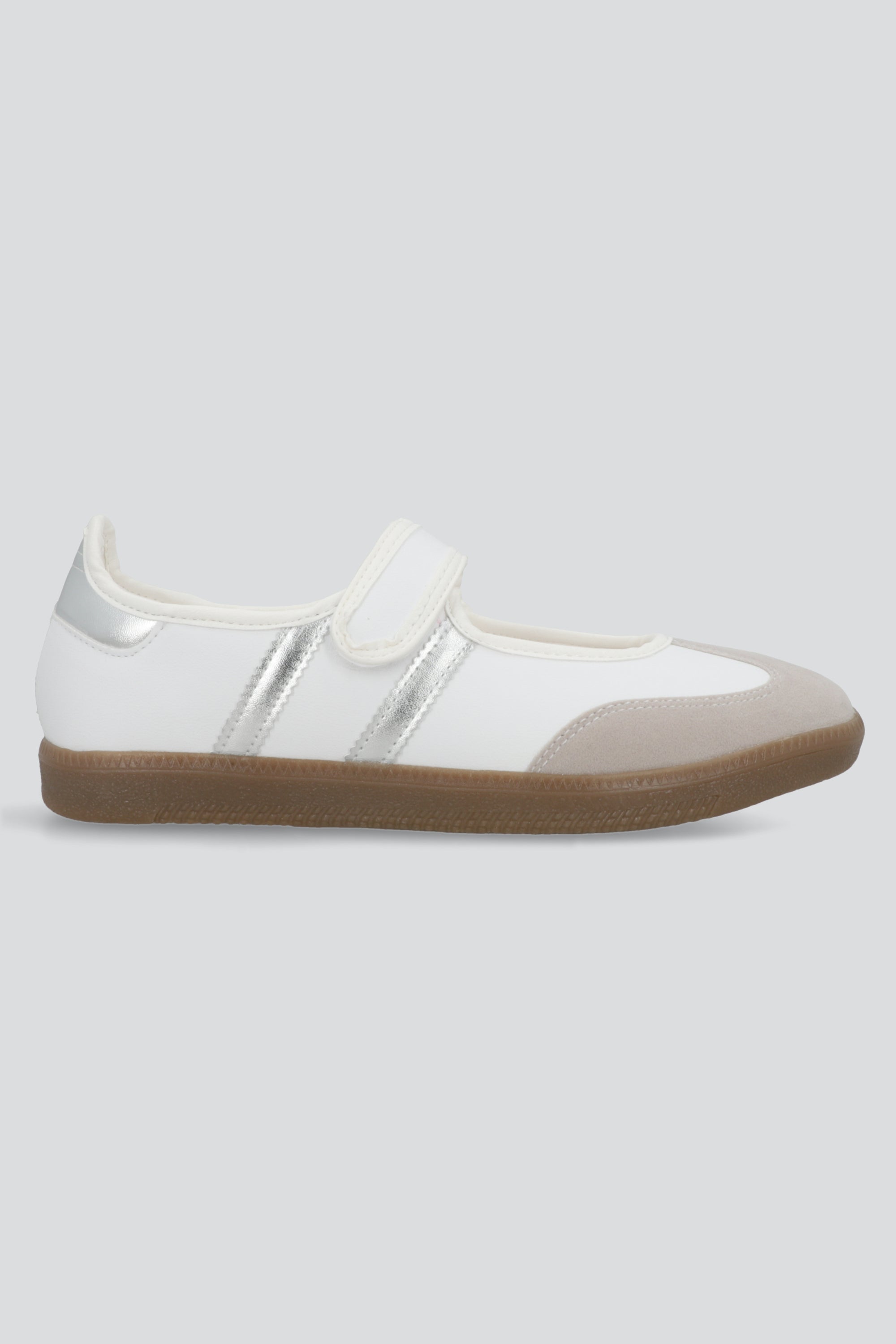 Tenis flat dos lineas PLATA