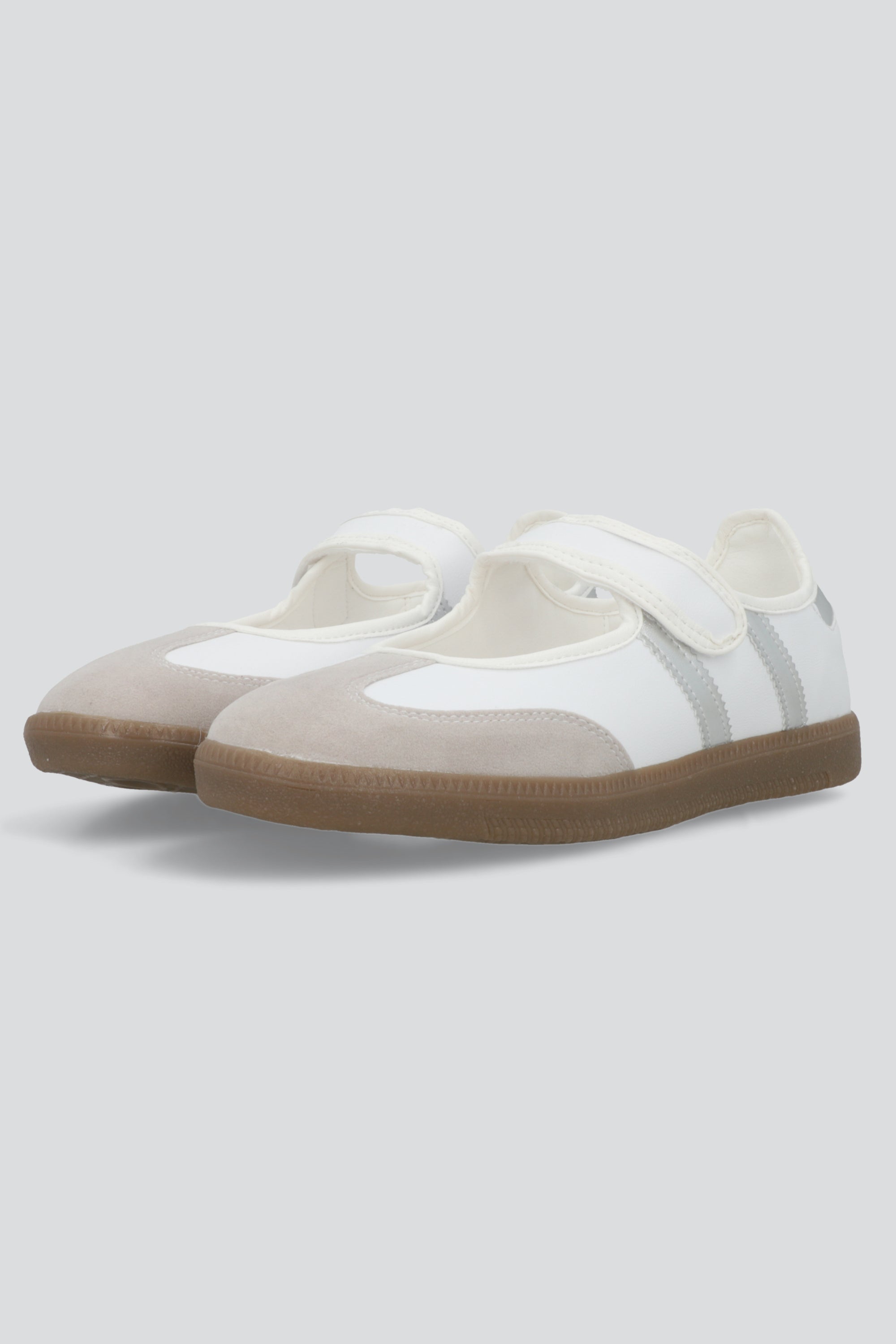 Tenis flat dos lineas PLATA