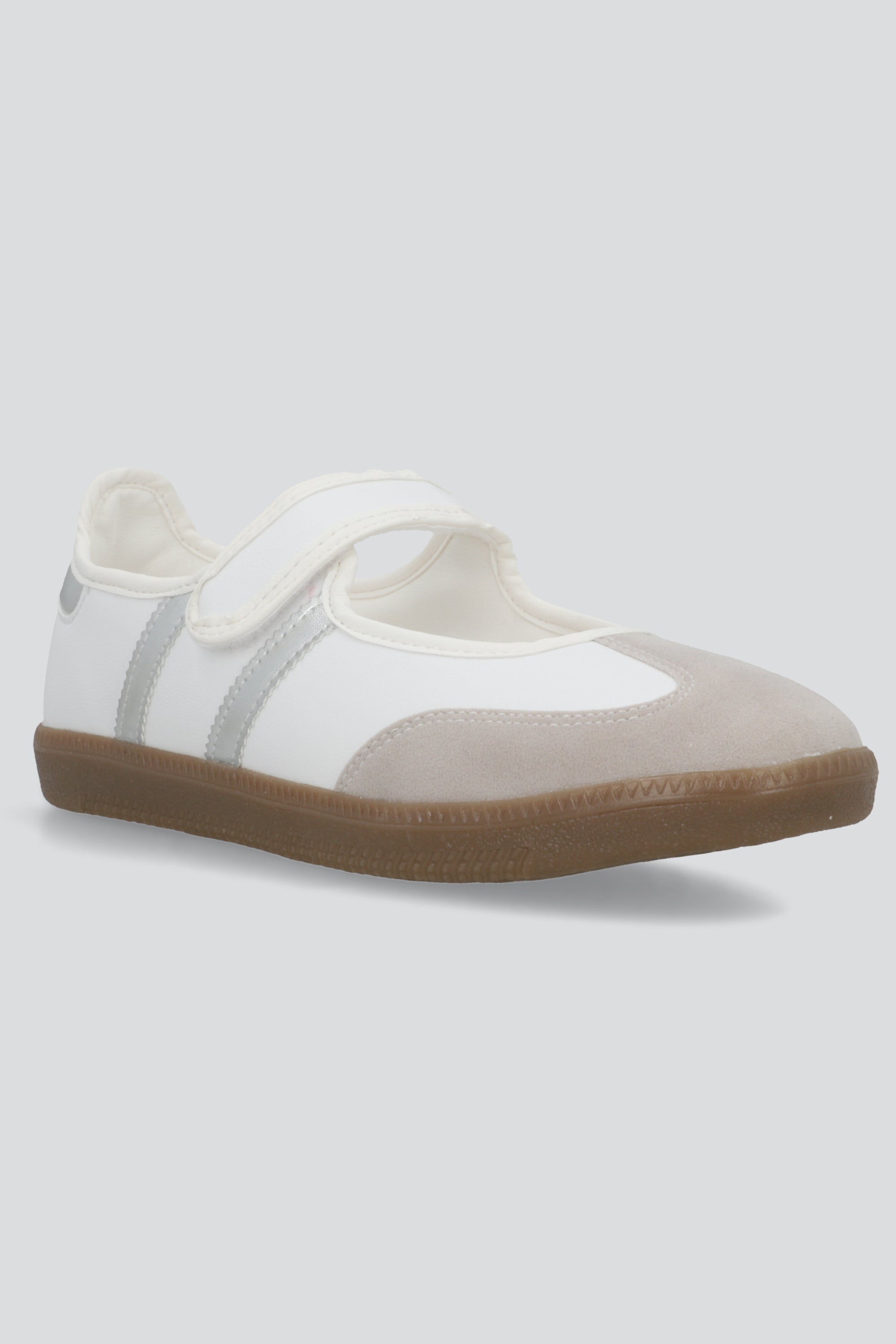 Tenis flat dos lineas PLATA
