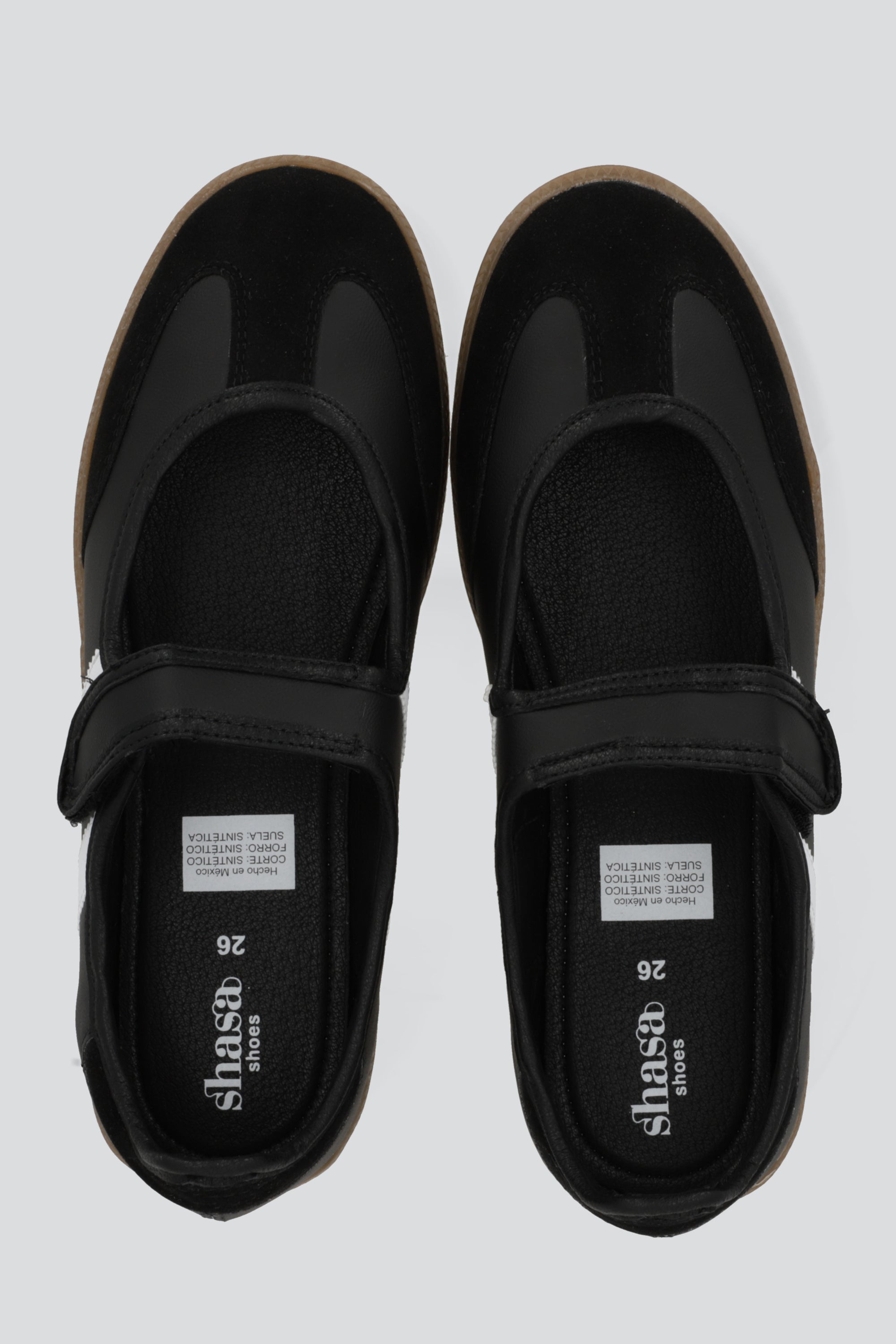 Tenis flat dos lineas NEGRO COMBO