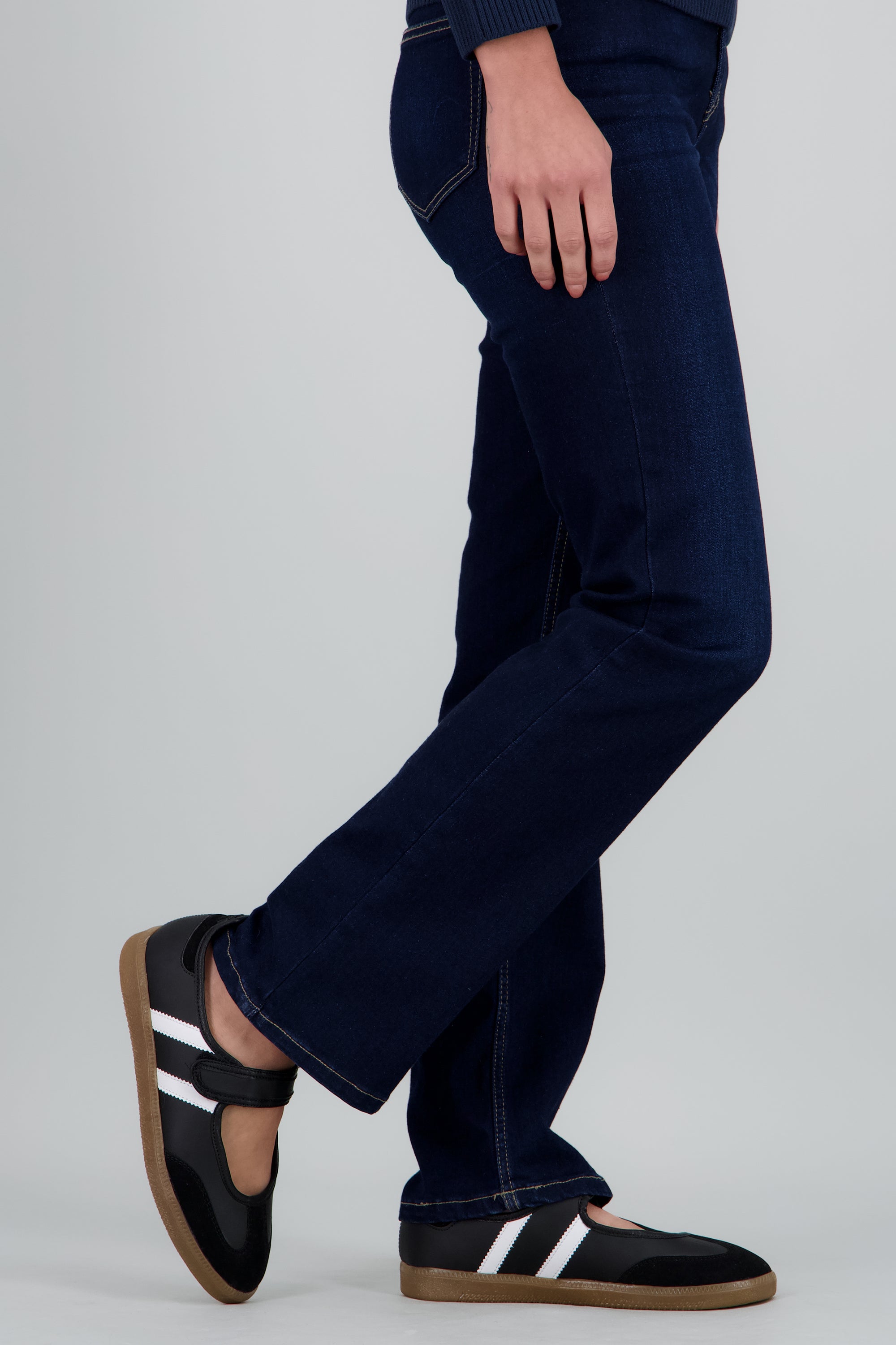 Tenis flat dos lineas NEGRO COMBO