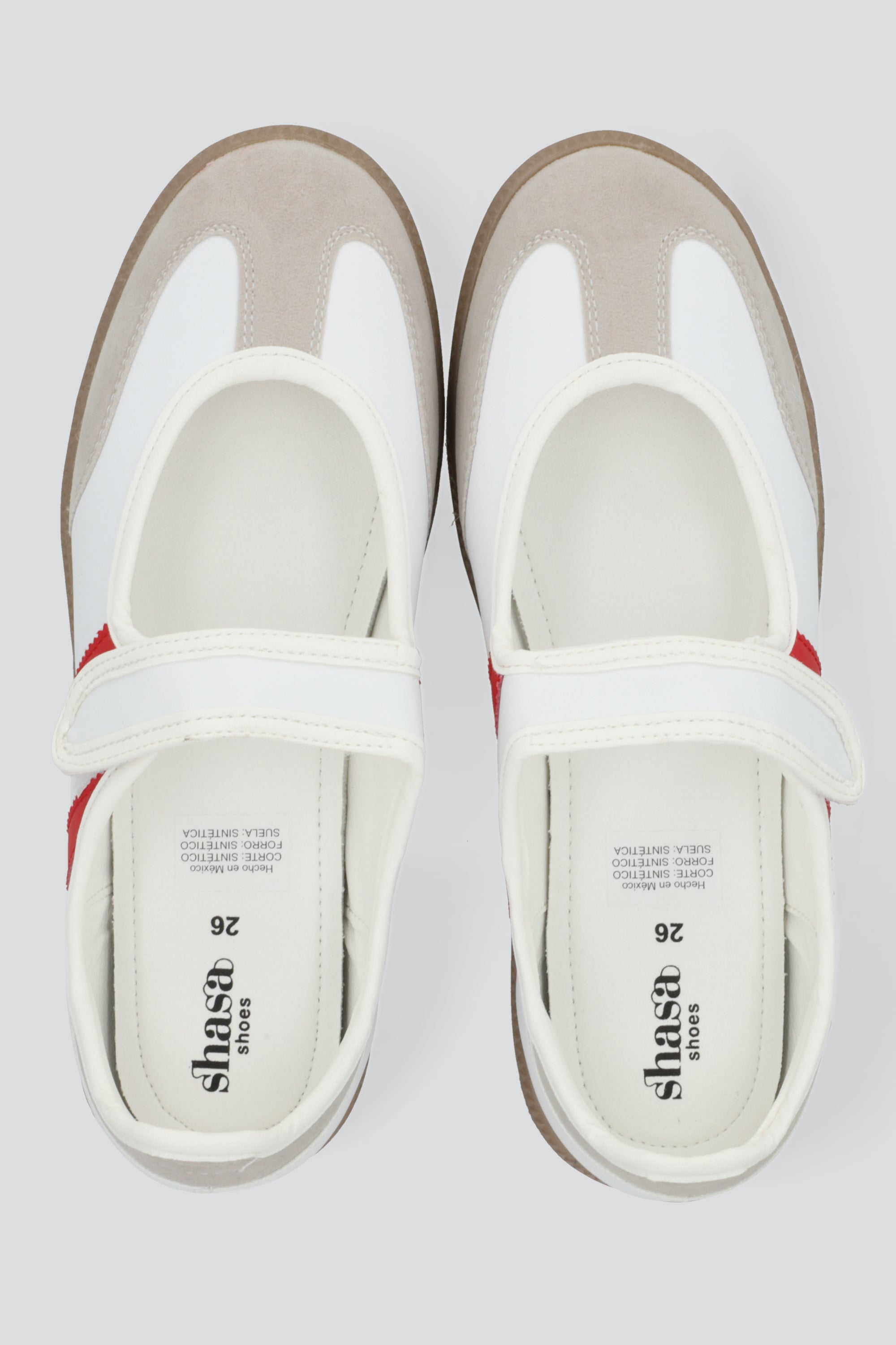 Tenis flat dos lineas ROJO
