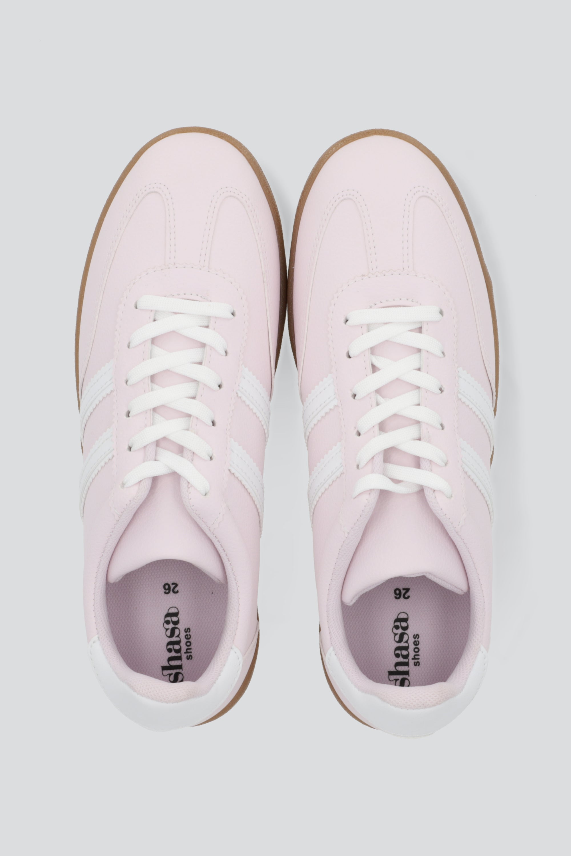 Tenis dos lineas PU ROSA