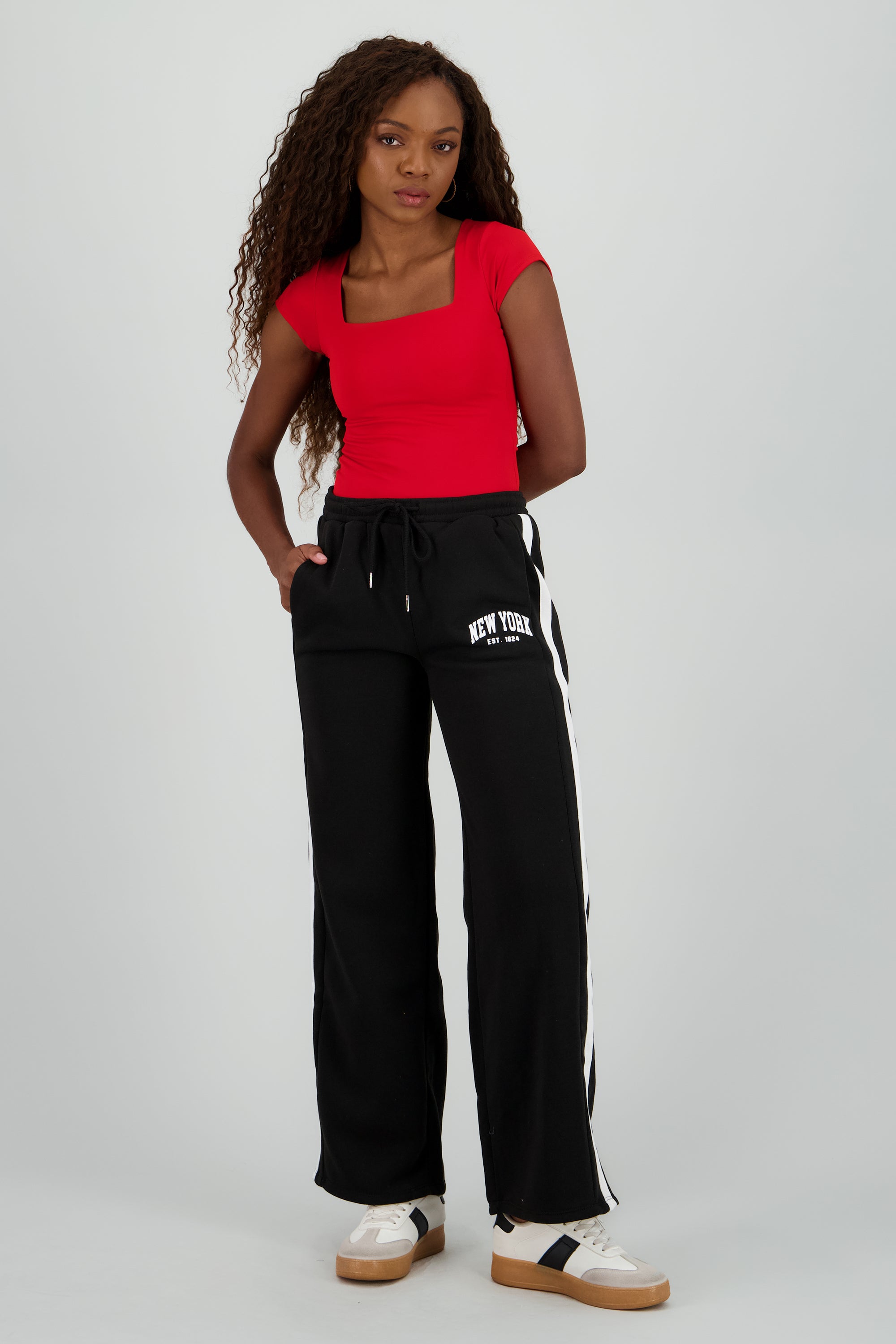 Pants rayas contraste New York NEGRO COMBO