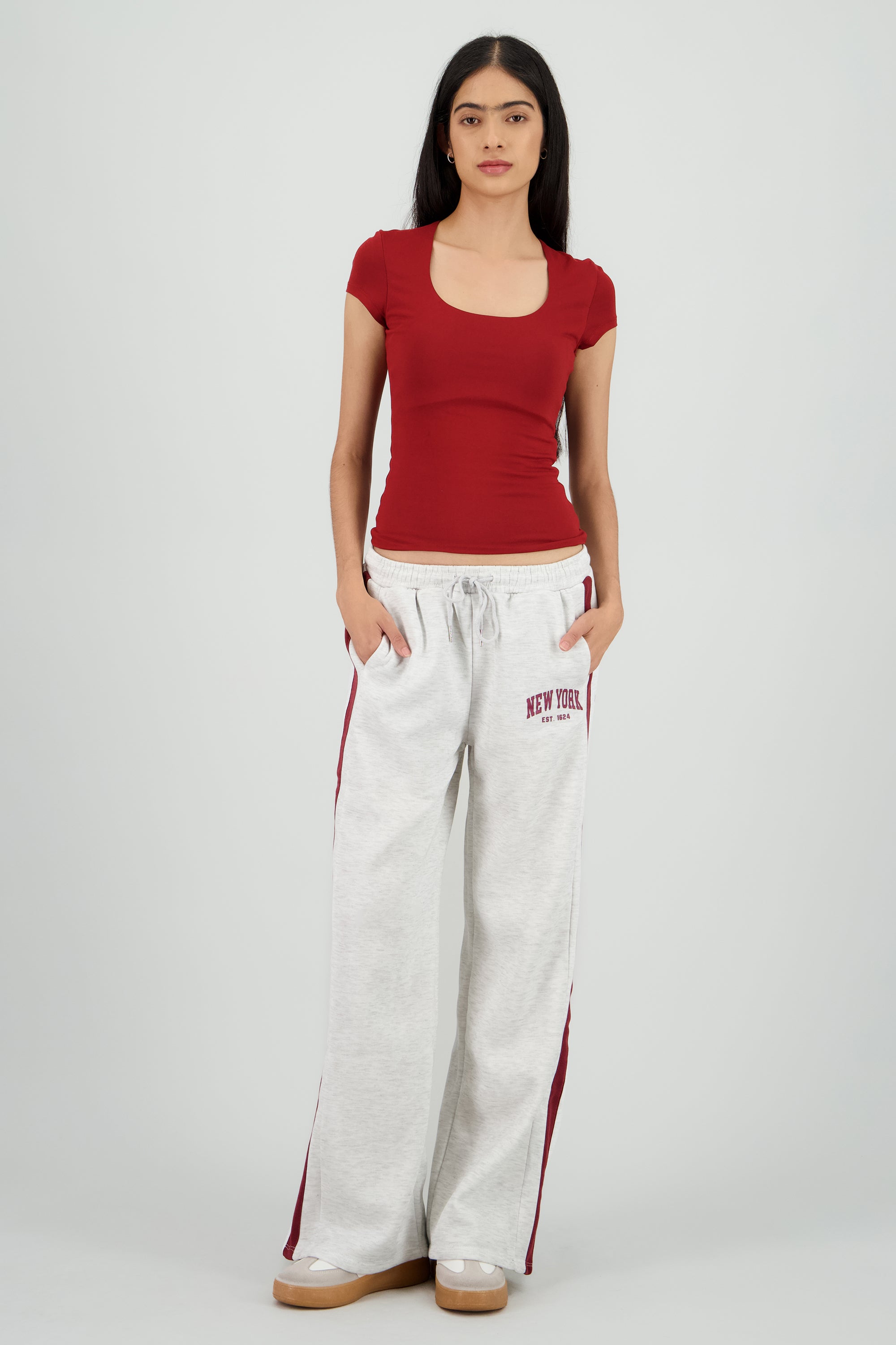 Pants rayas contraste New York GRIS COMBO