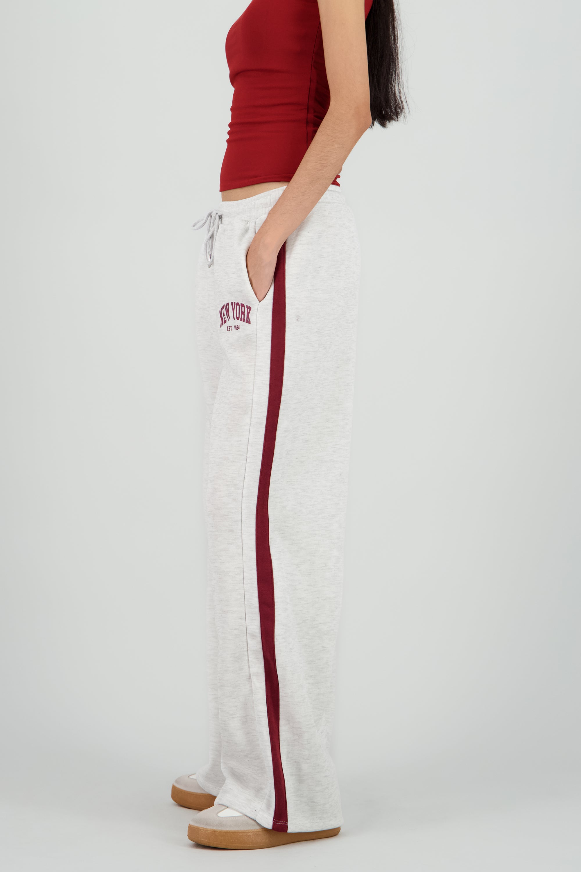 Pants rayas contraste New York GRIS COMBO