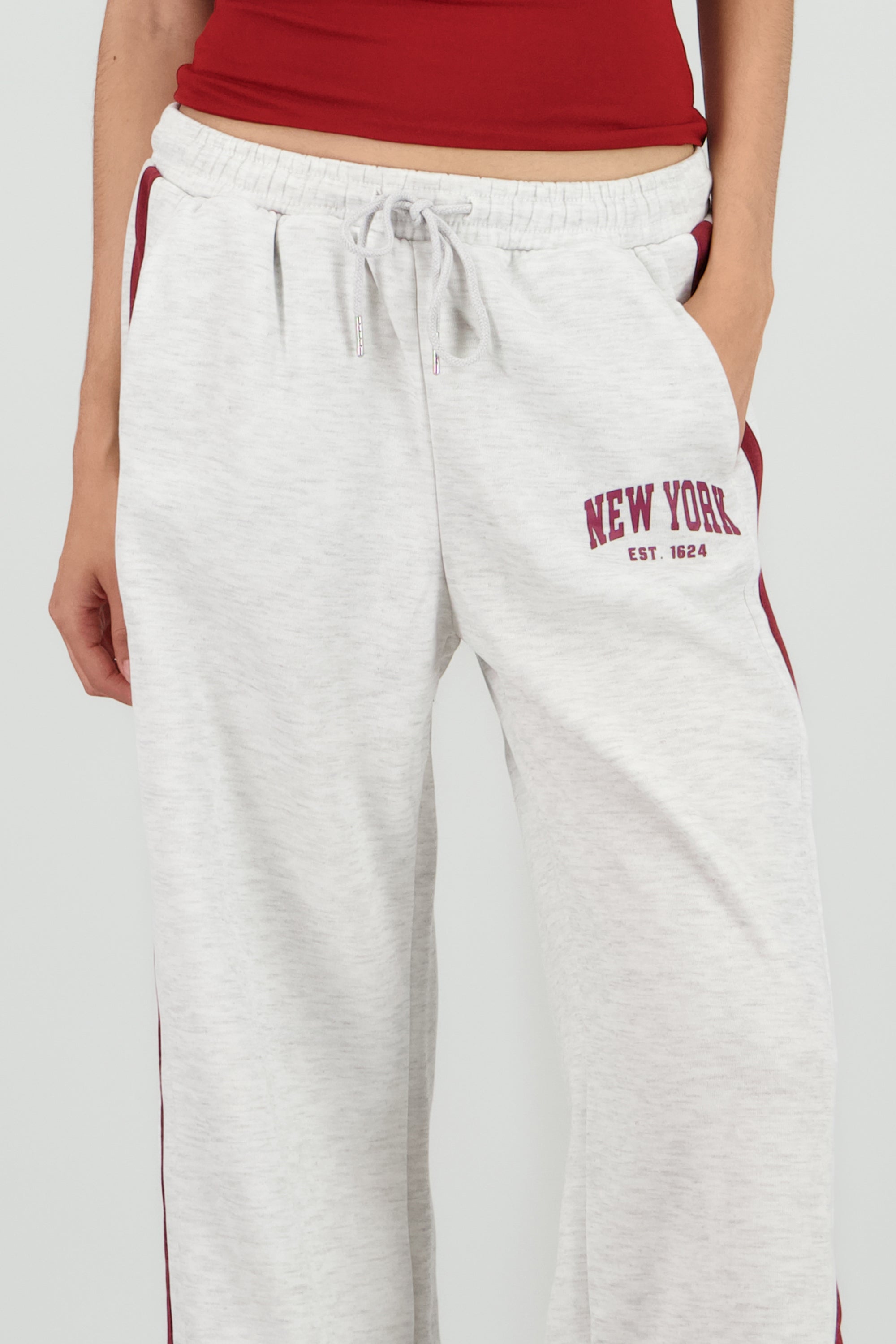 Pants rayas contraste New York GRIS COMBO