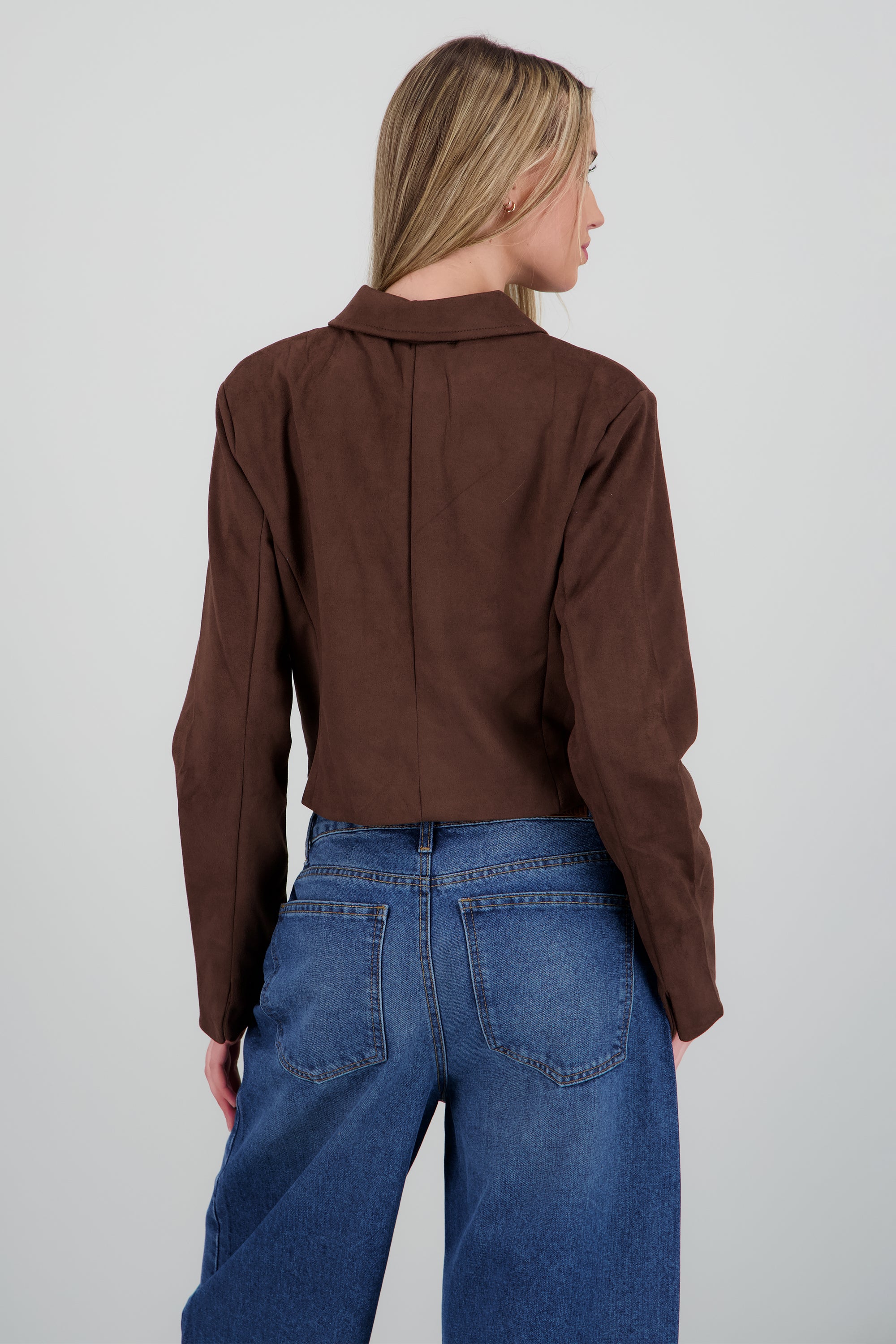 Chamarra suede botones CAFE OBSCURO