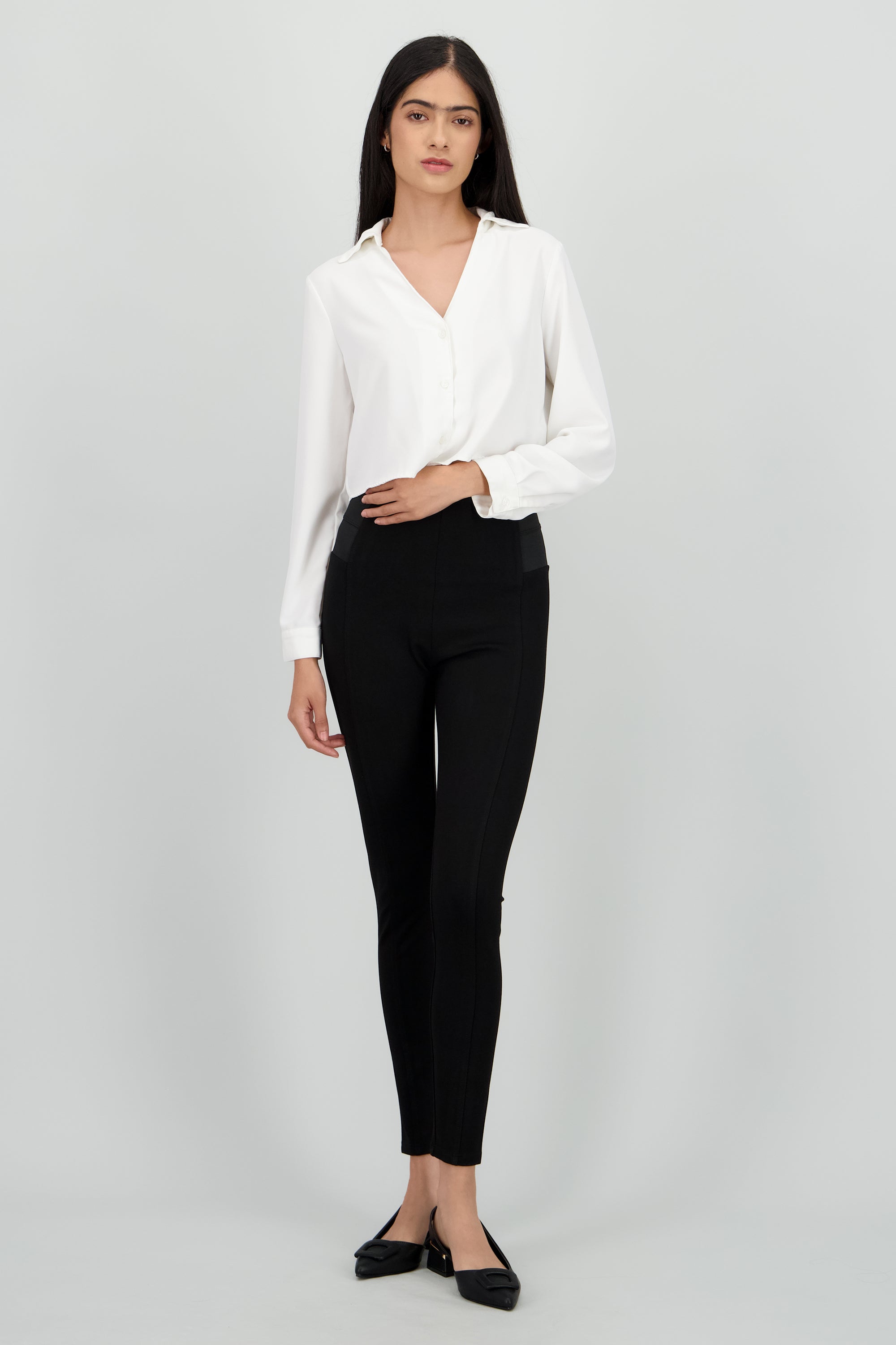 Leggings pretina ancha NEGRO