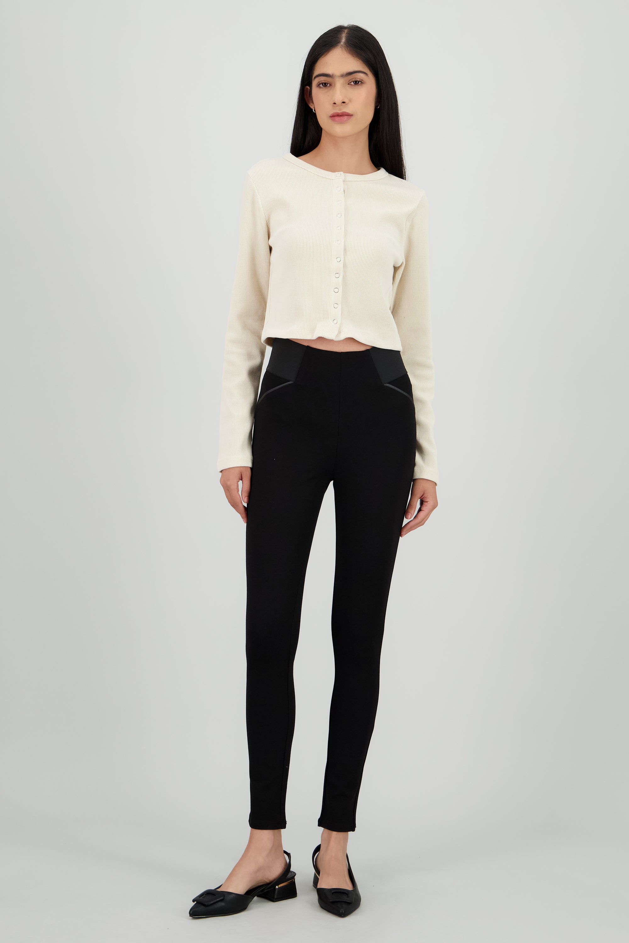 Leggings pretina resorte NEGRO