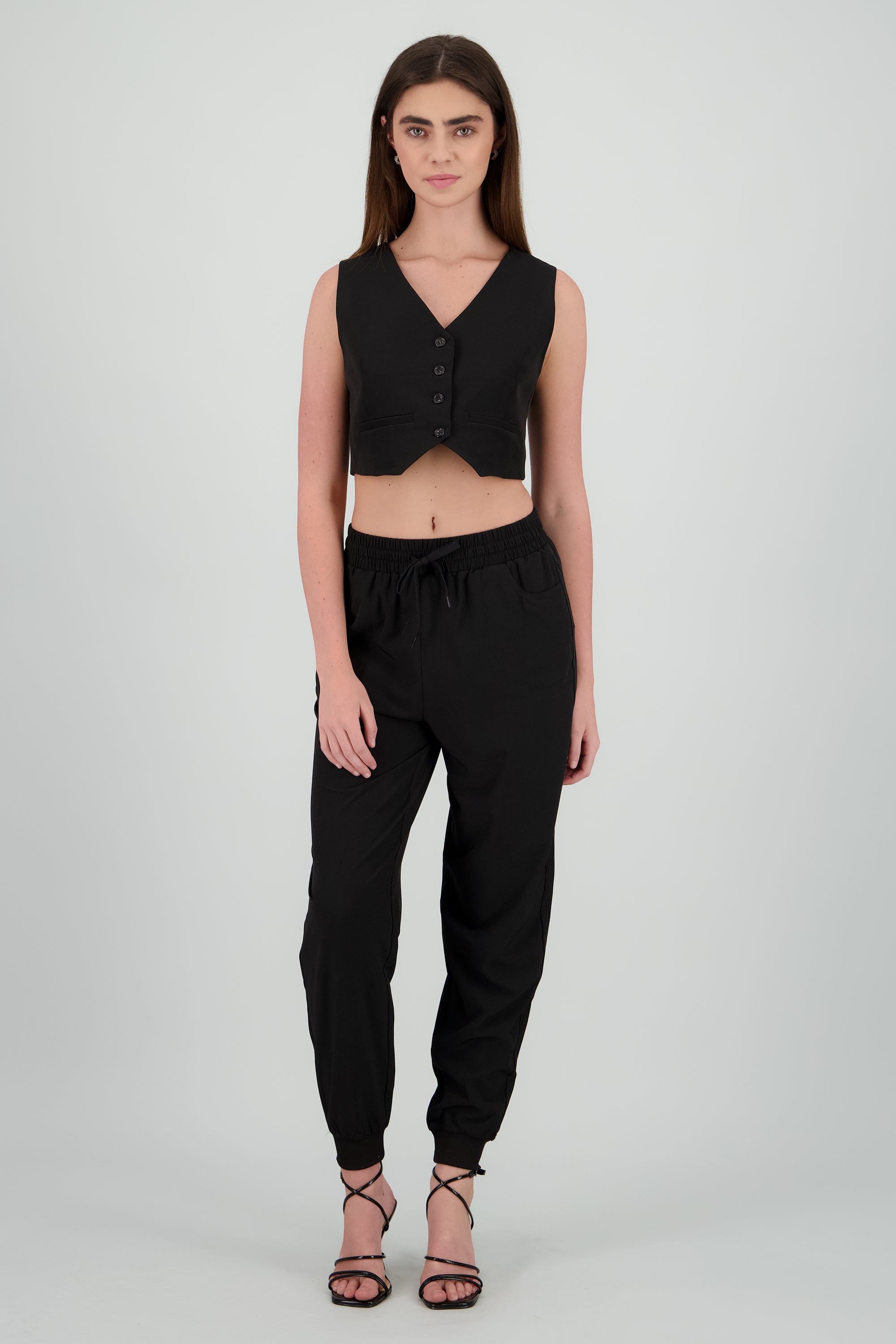 Jogger liso resorte NEGRO