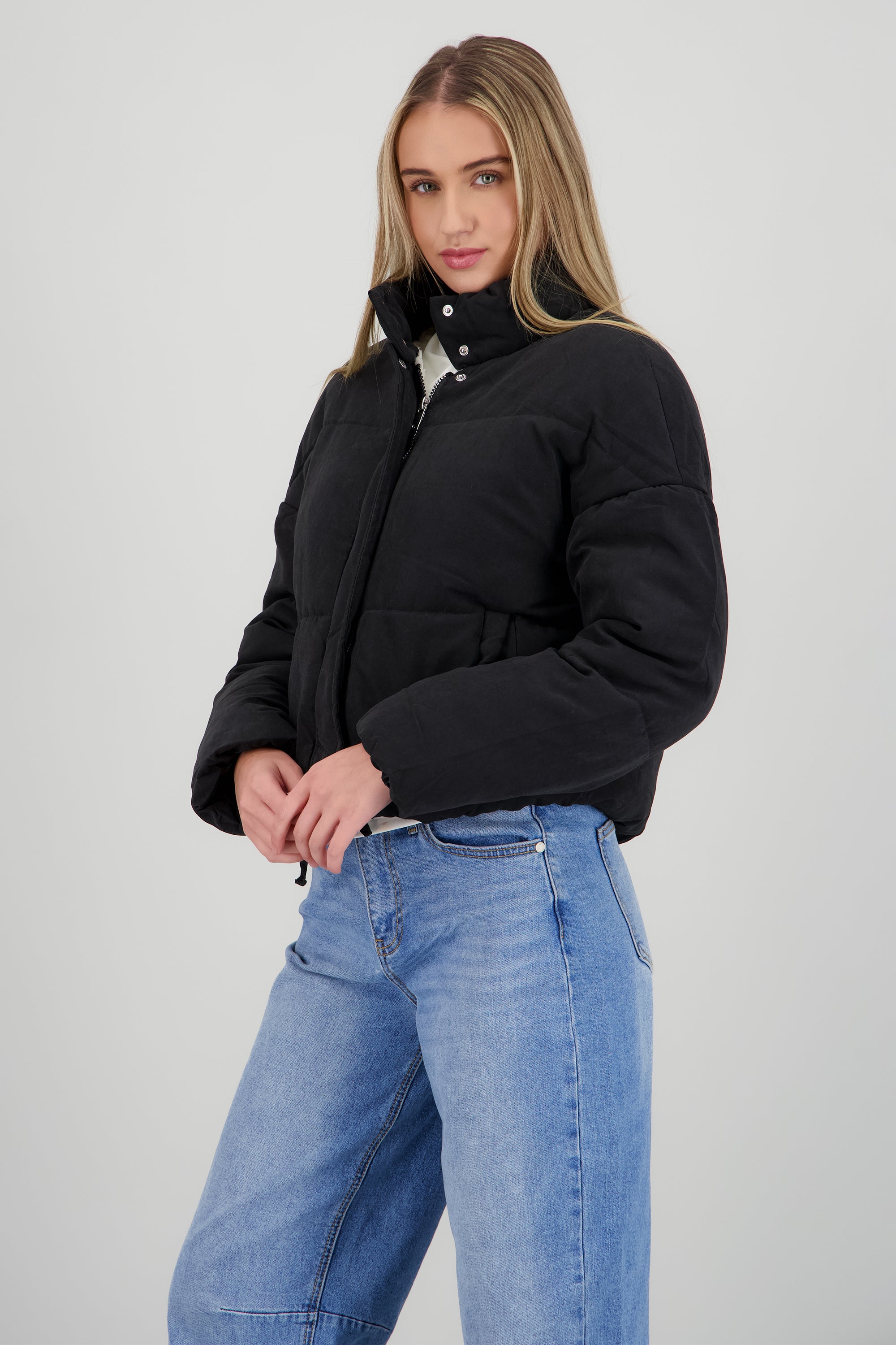 Chamarra puffer forro peluche NEGRO