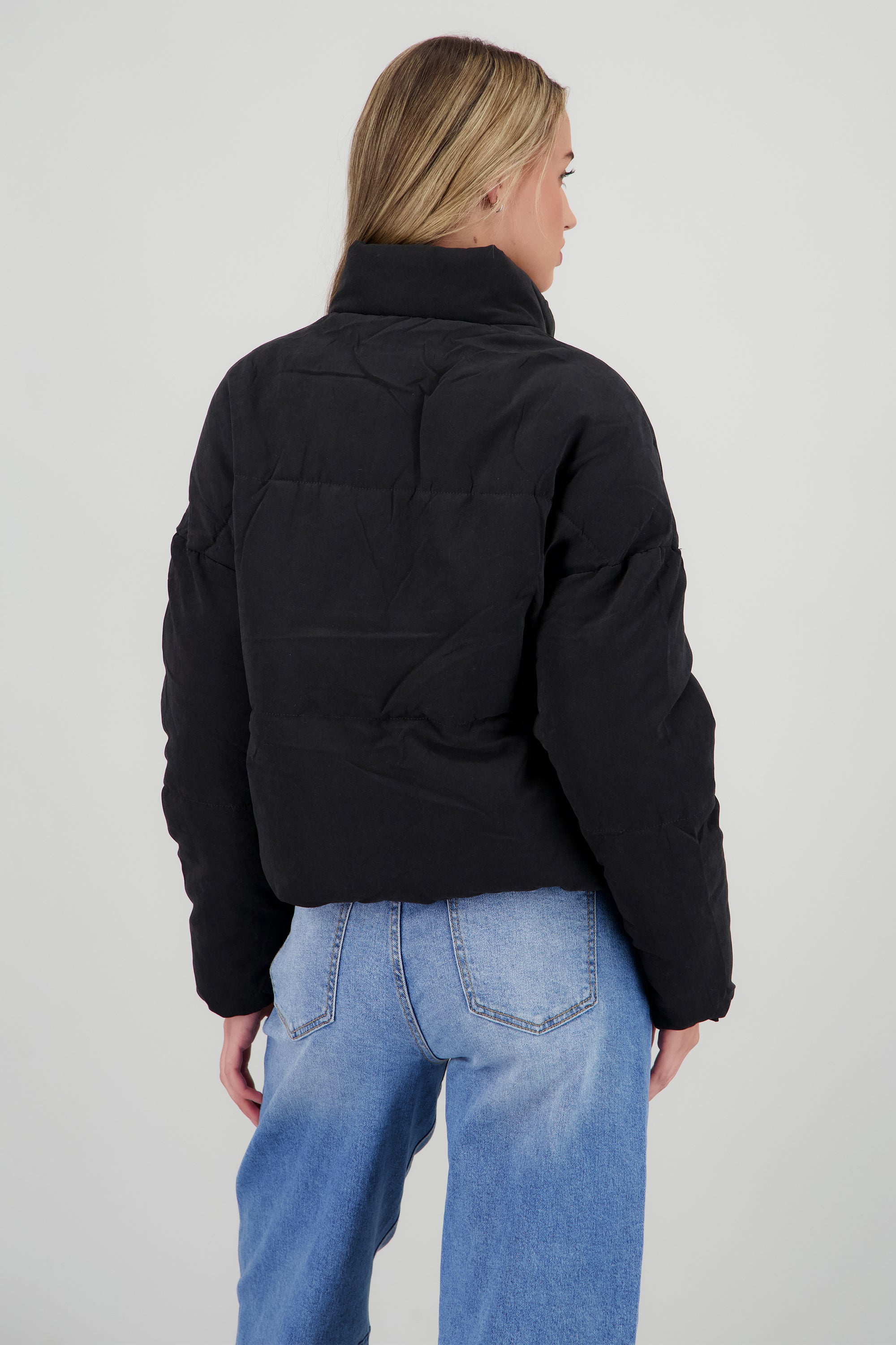 Chamarra puffer forro peluche NEGRO