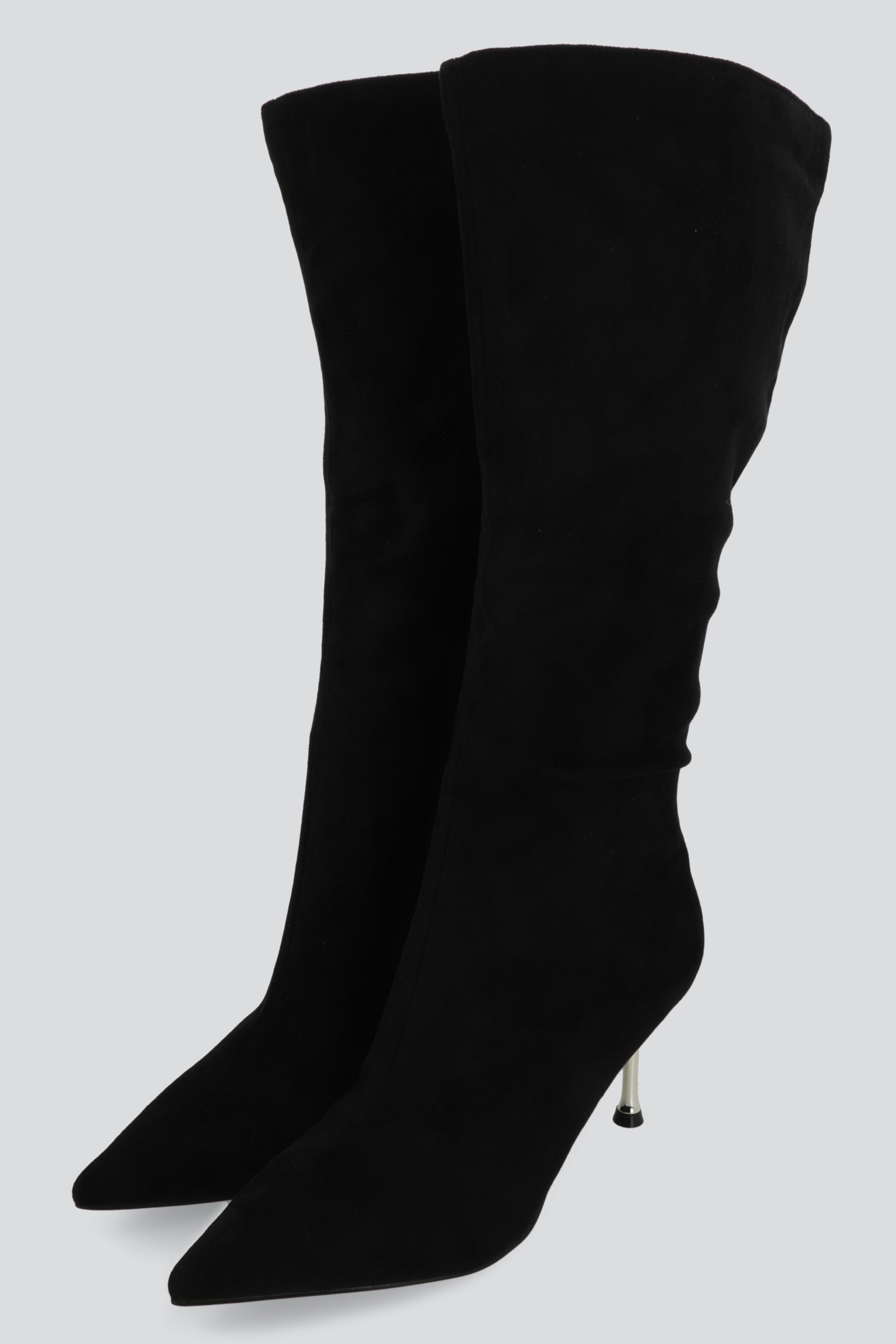 Bota tacon transparente pelo NEGRO