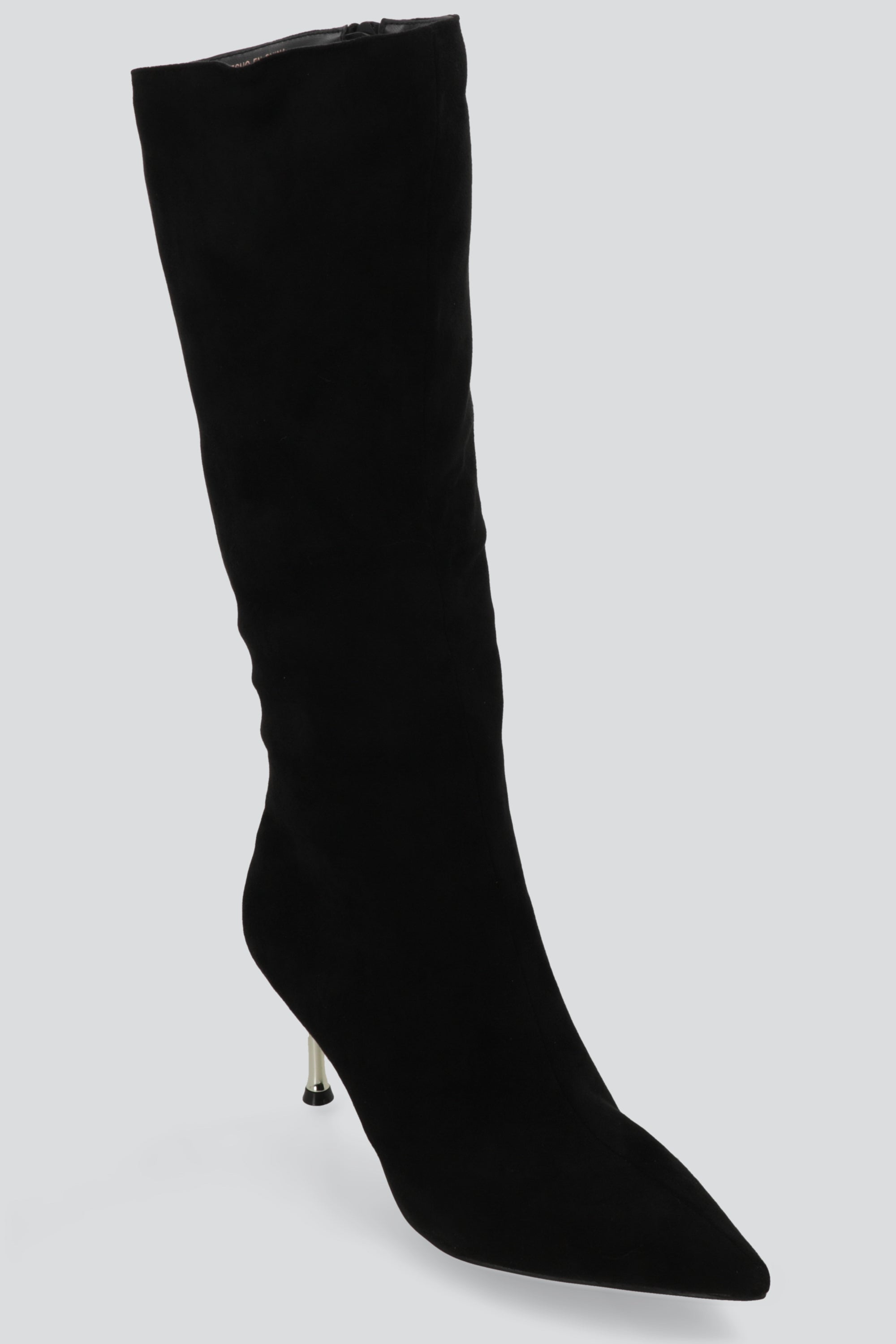 Bota tacon transparente pelo NEGRO