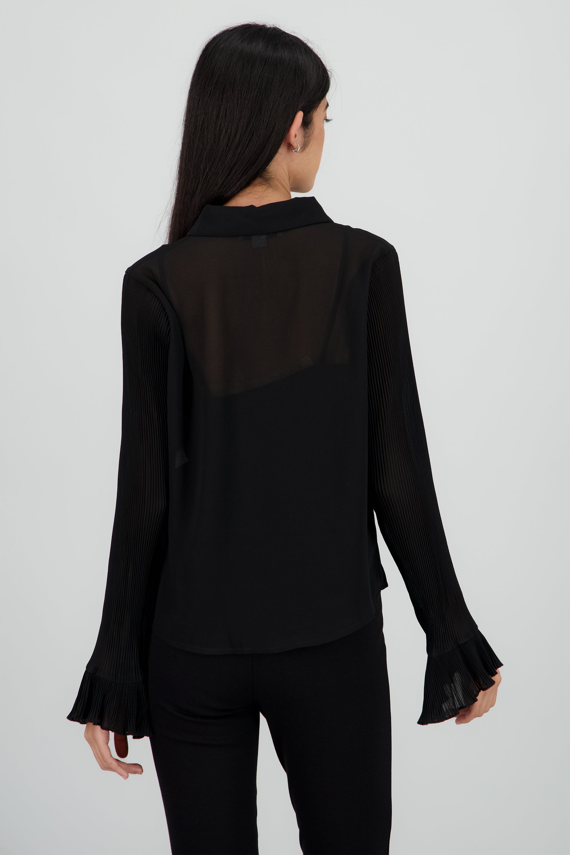 Blusa manga diferenciada NEGRO