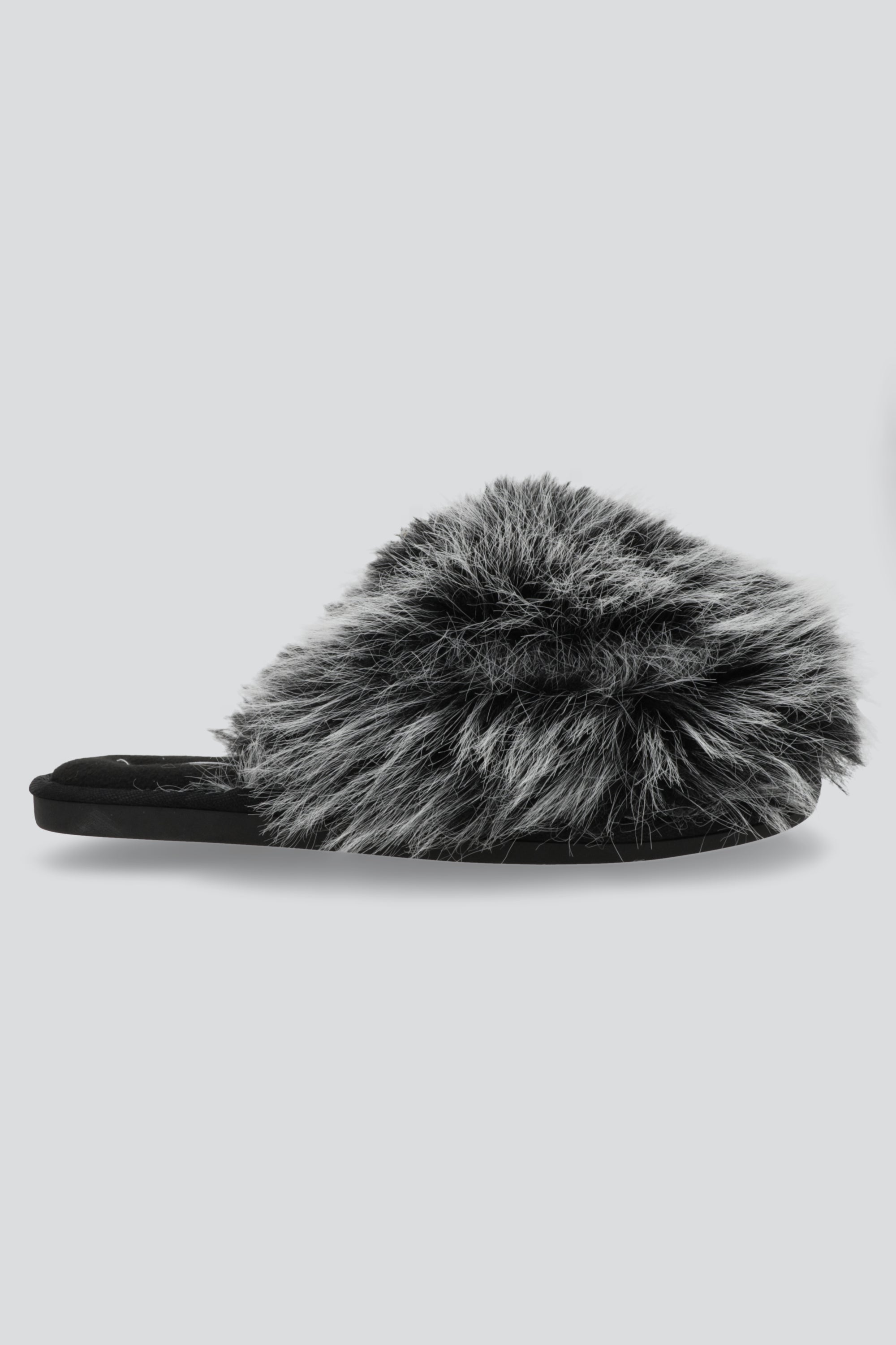 Pantufla mula mega fluffy NEGRO