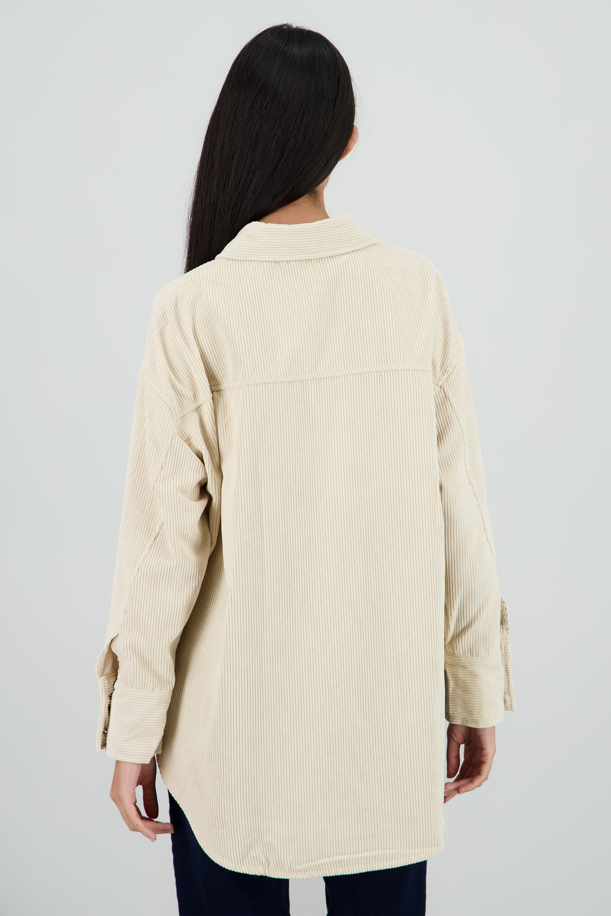 Sobrecamisa oversized pana BEIGE