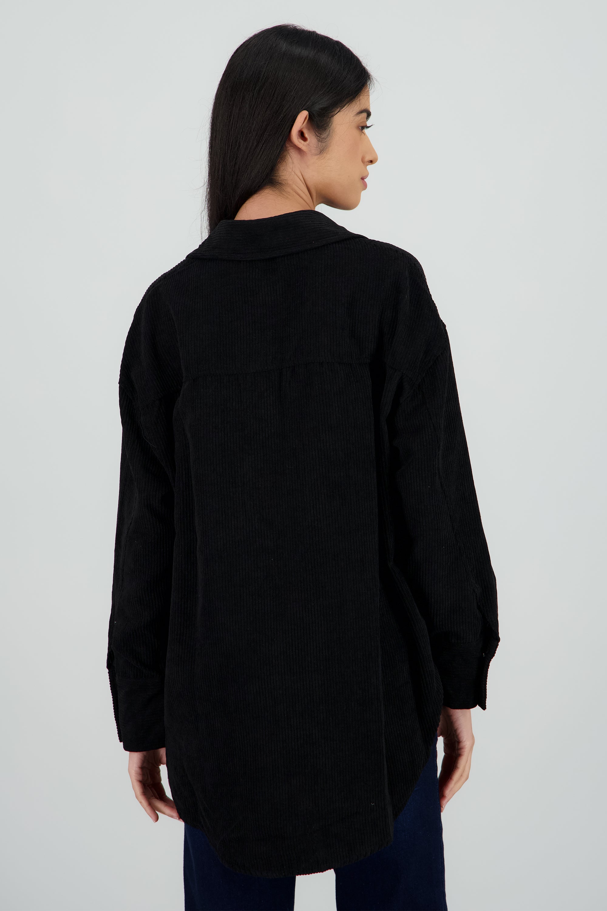 Sobrecamisa oversized pana NEGRO