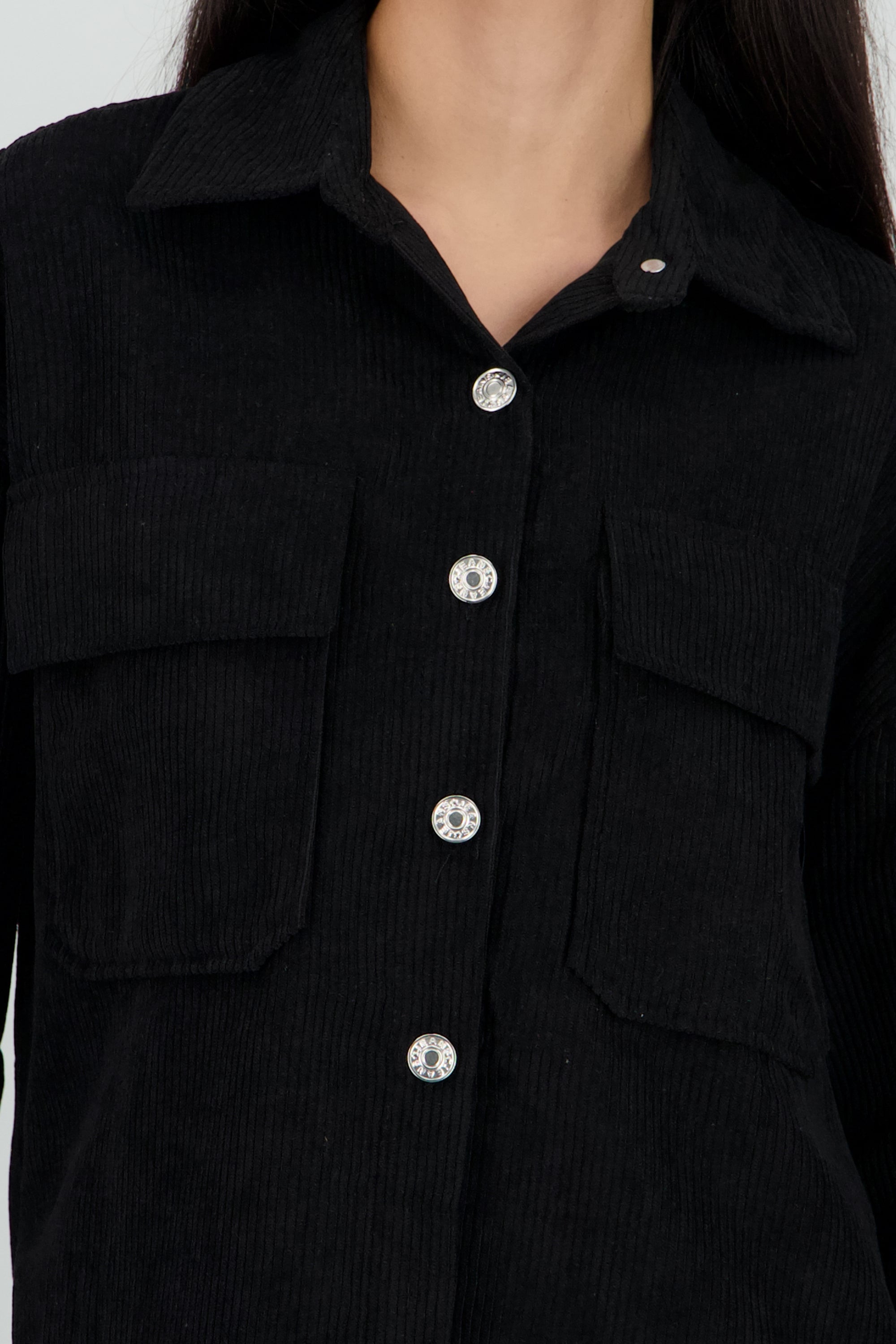 Sobrecamisa oversized pana NEGRO