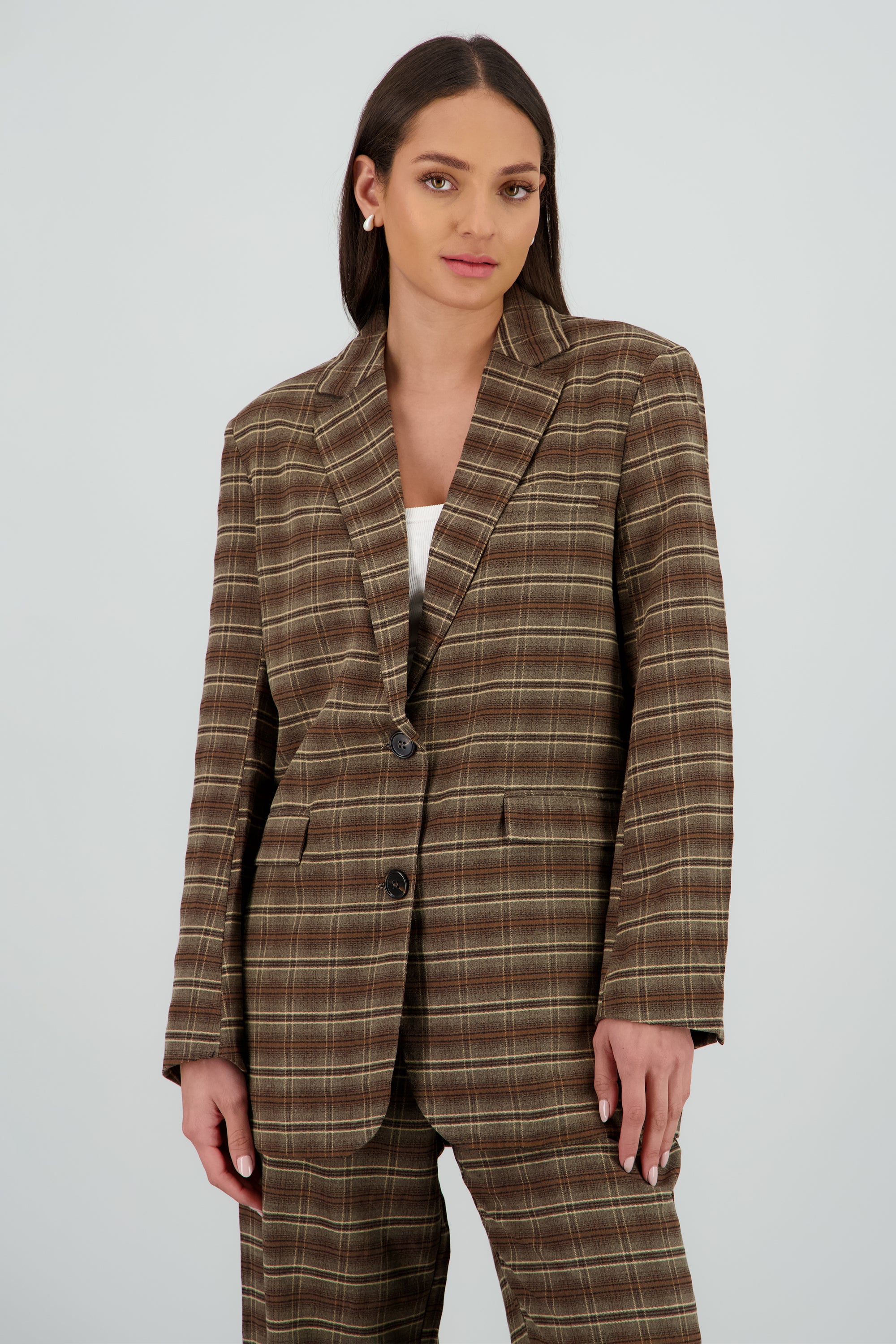 Saco oversized cuadros CAFE